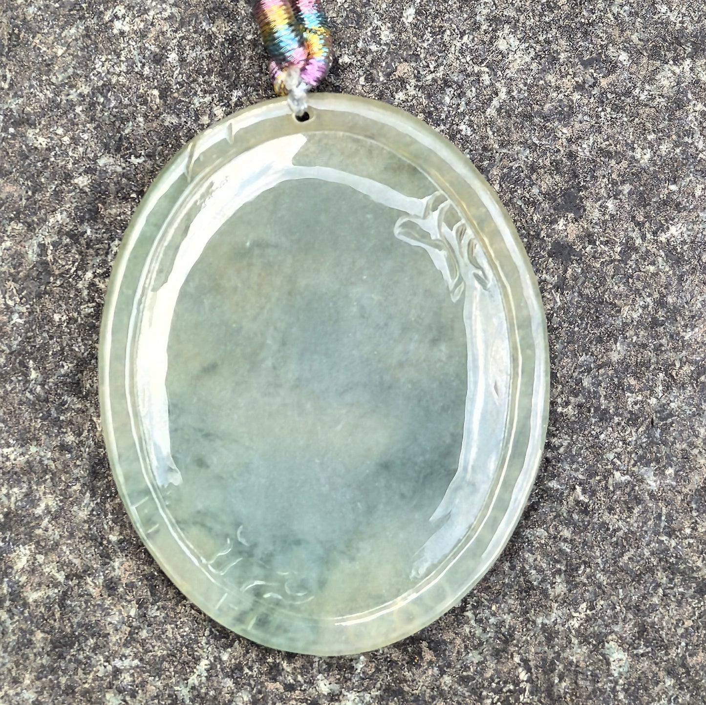 Natural Grade-A Glutinous Icy Oil-Green Jadeite Dragon Plaque Pendant ·Burmese Jade