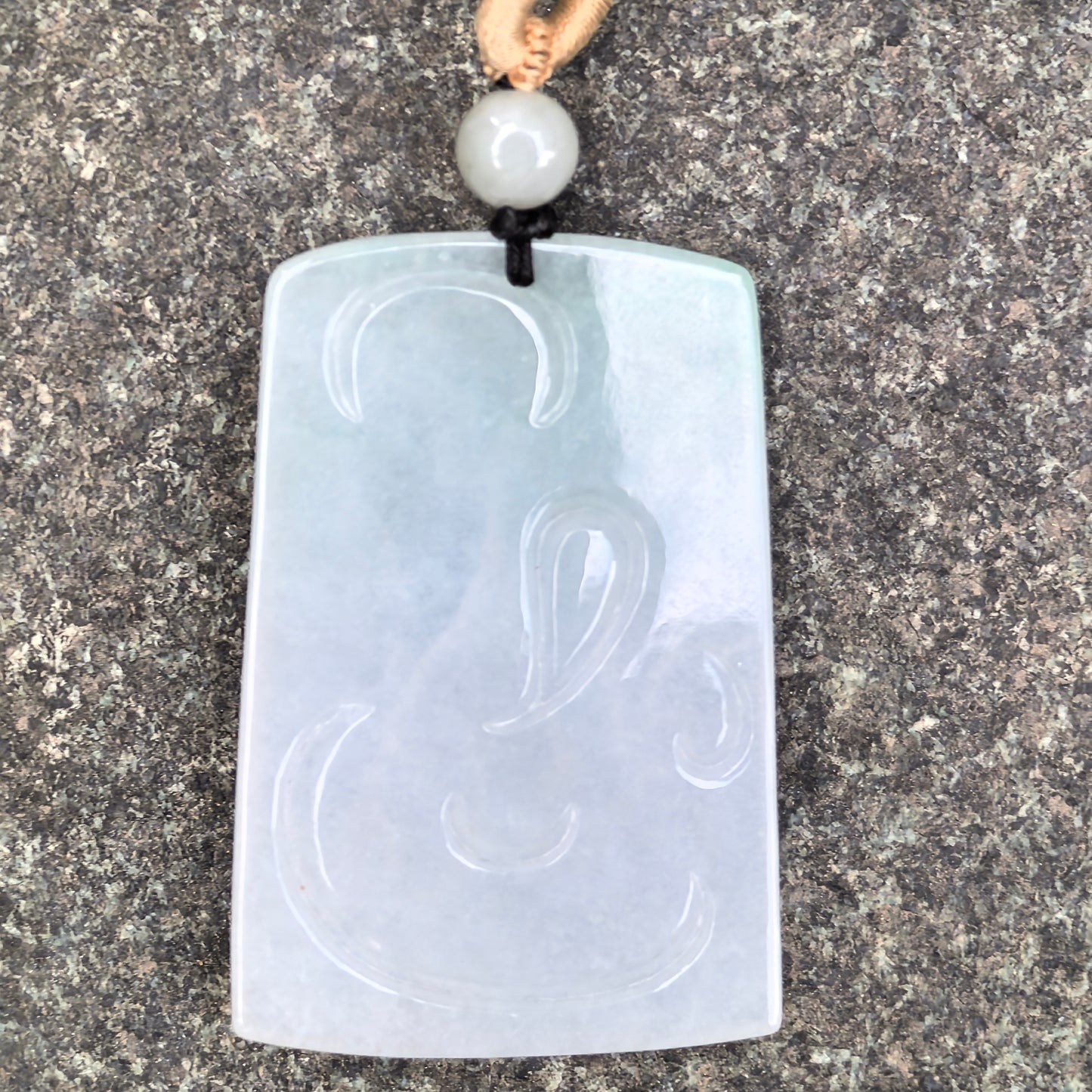 Natural Grade-A Jadeite Glutinous Icy Tiger Plaque Pendant with a Hint of Green · Burmese Jade