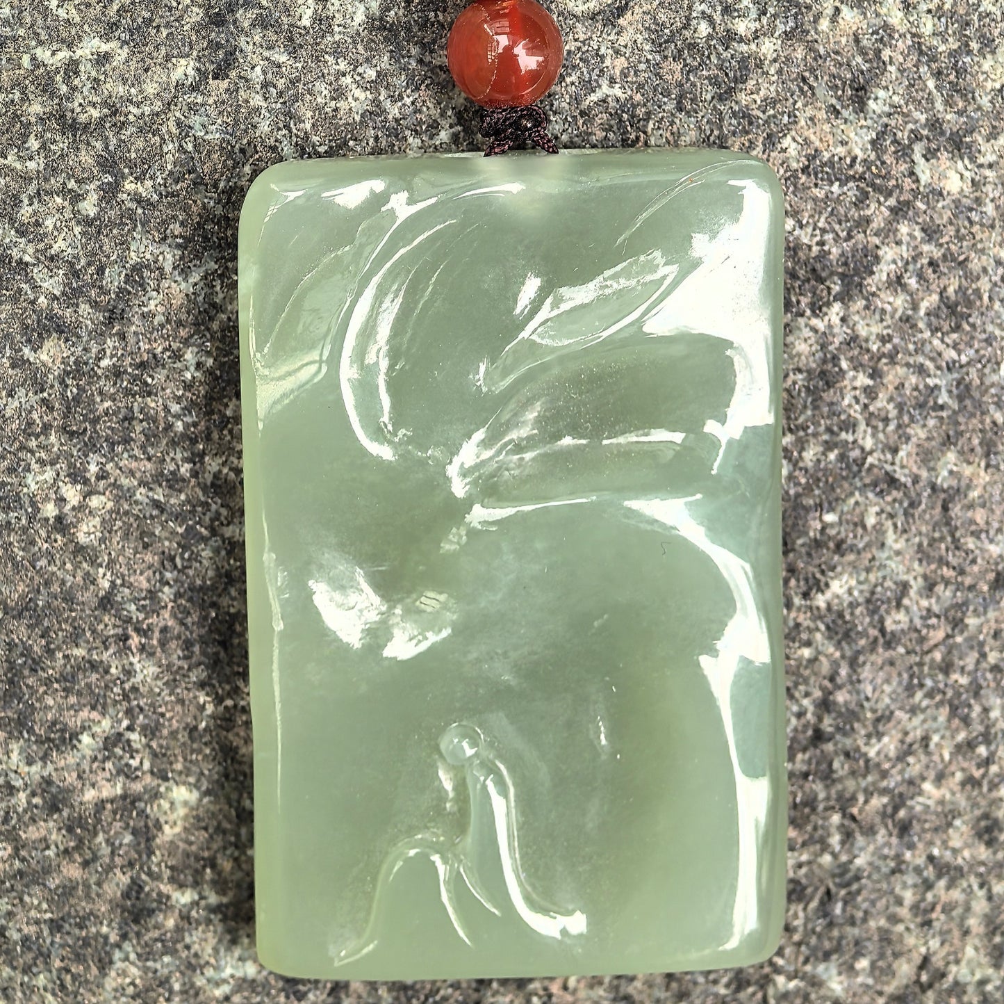 Natural Nephrite “Enlightenment” Carved Pendant · Hetian Jade