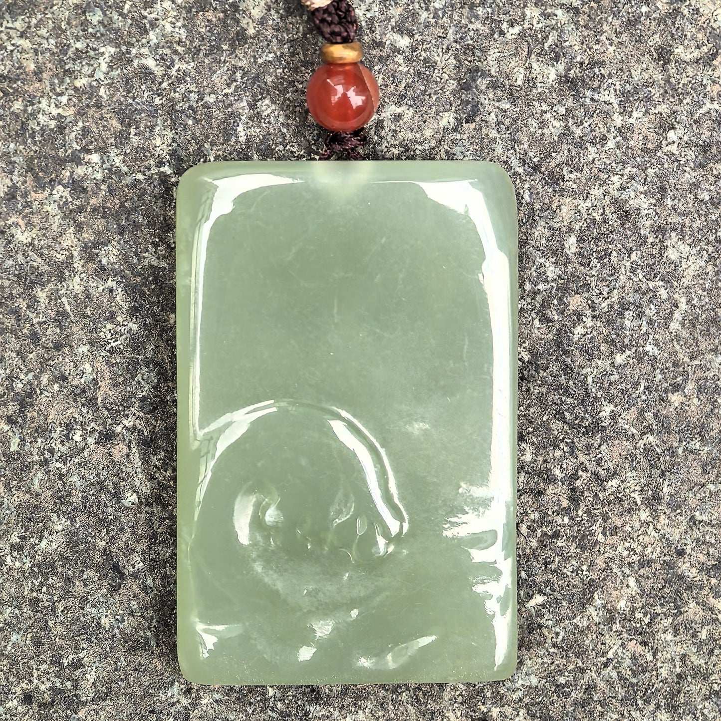 Natural Nephrite “Enlightenment” Carved Pendant · Hetian Jade