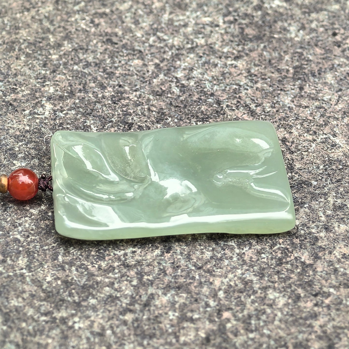 Natural Nephrite “Enlightenment” Carved Pendant · Hetian Jade