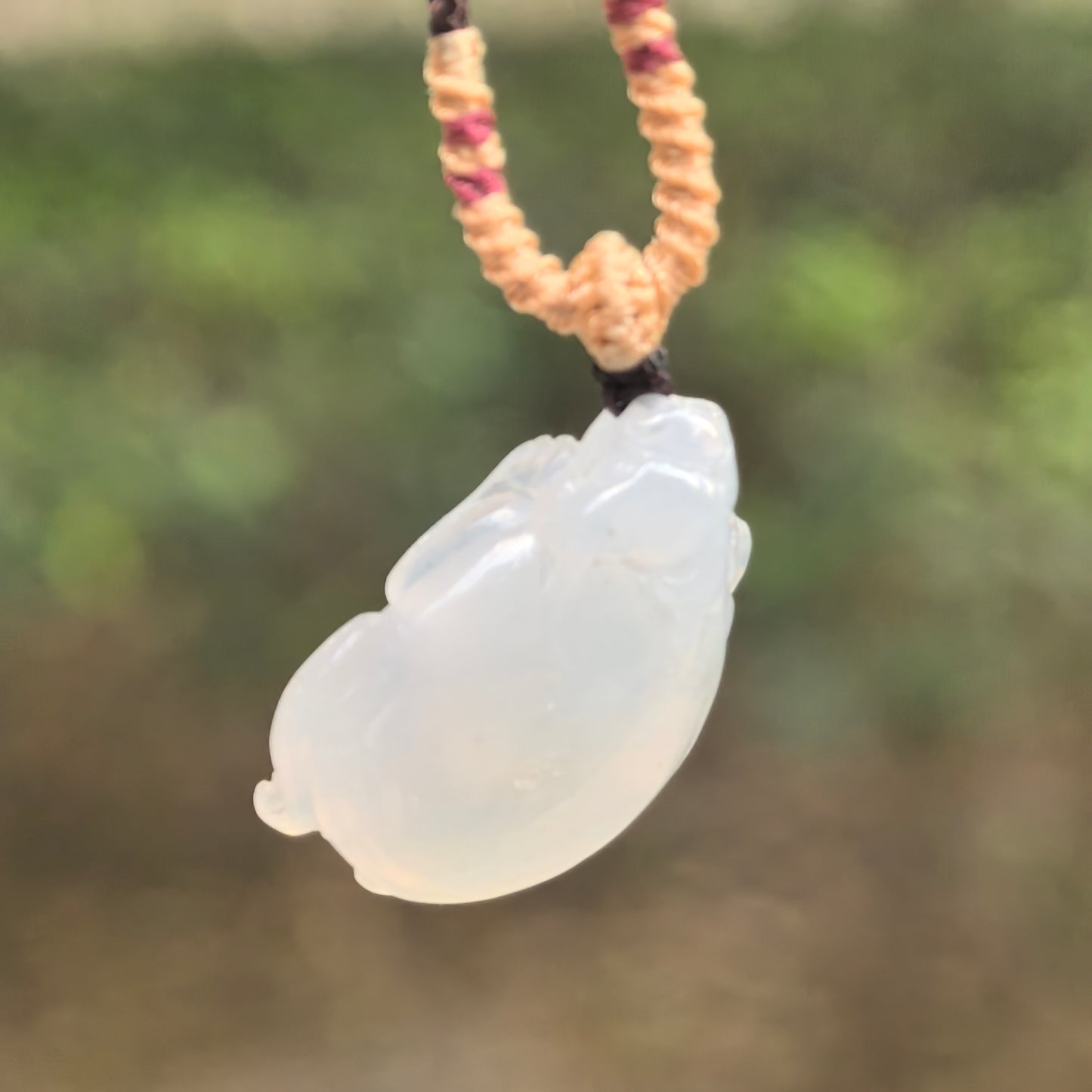 Natural Grade-A Icy Translucent Clean Dragon Turtle Jadeite Pendant ·Burmese Jade