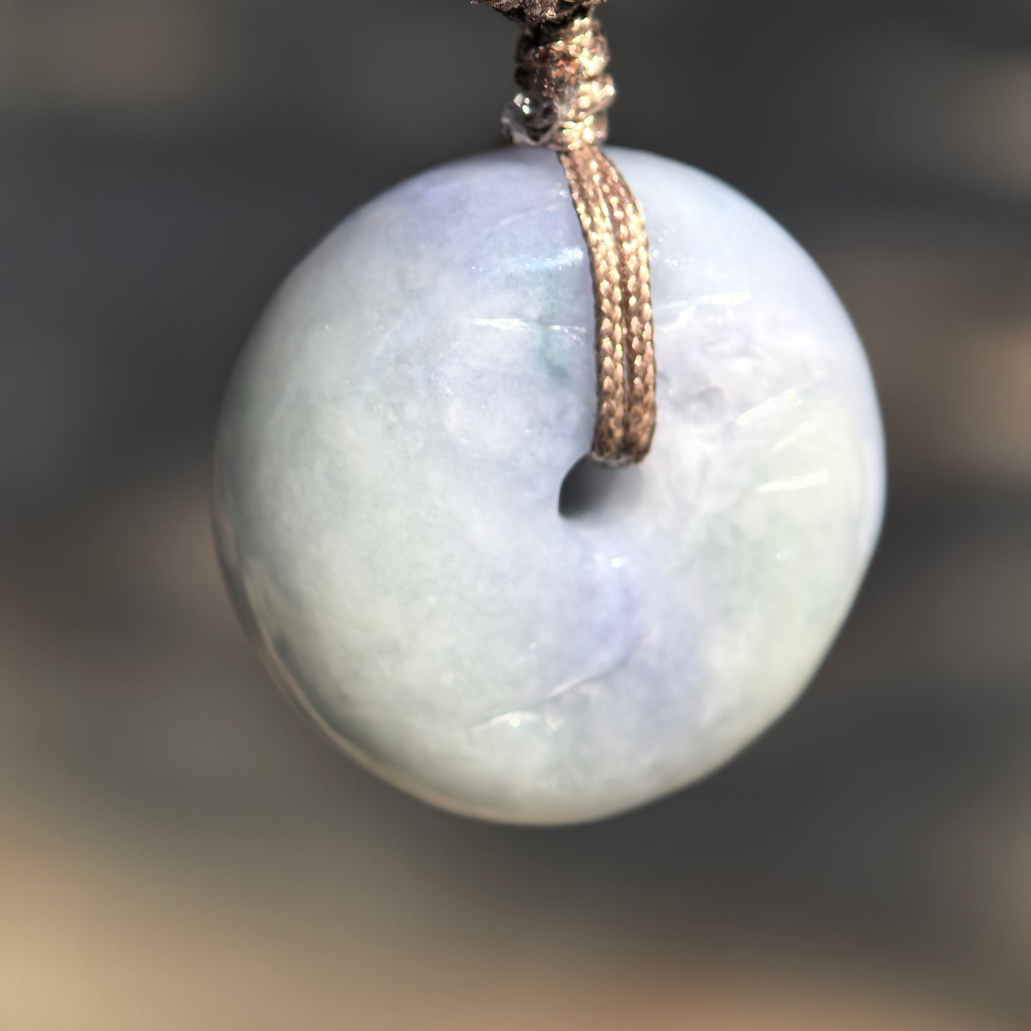 Natural Grade-A Jadeite Lavender Yin-Yang Fish Peace Pendant · Burmese Jade