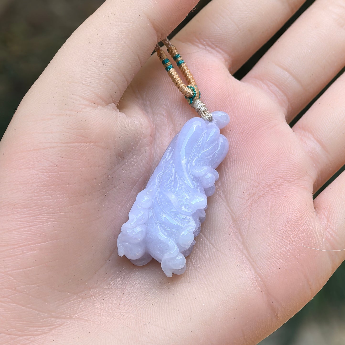 Natural Grade-A Jadeite Glutinous Icy Lavender Cabbage Pendant · Burmese Jade