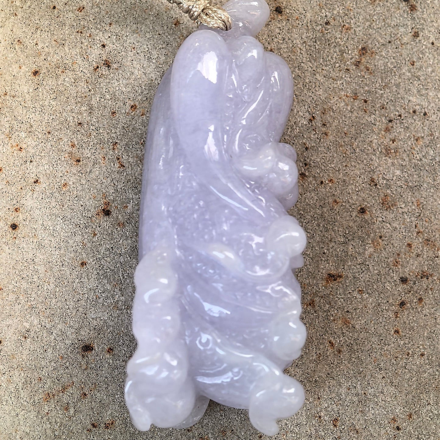 Natural Grade-A Jadeite Glutinous Icy Lavender Cabbage Pendant · Burmese Jade
