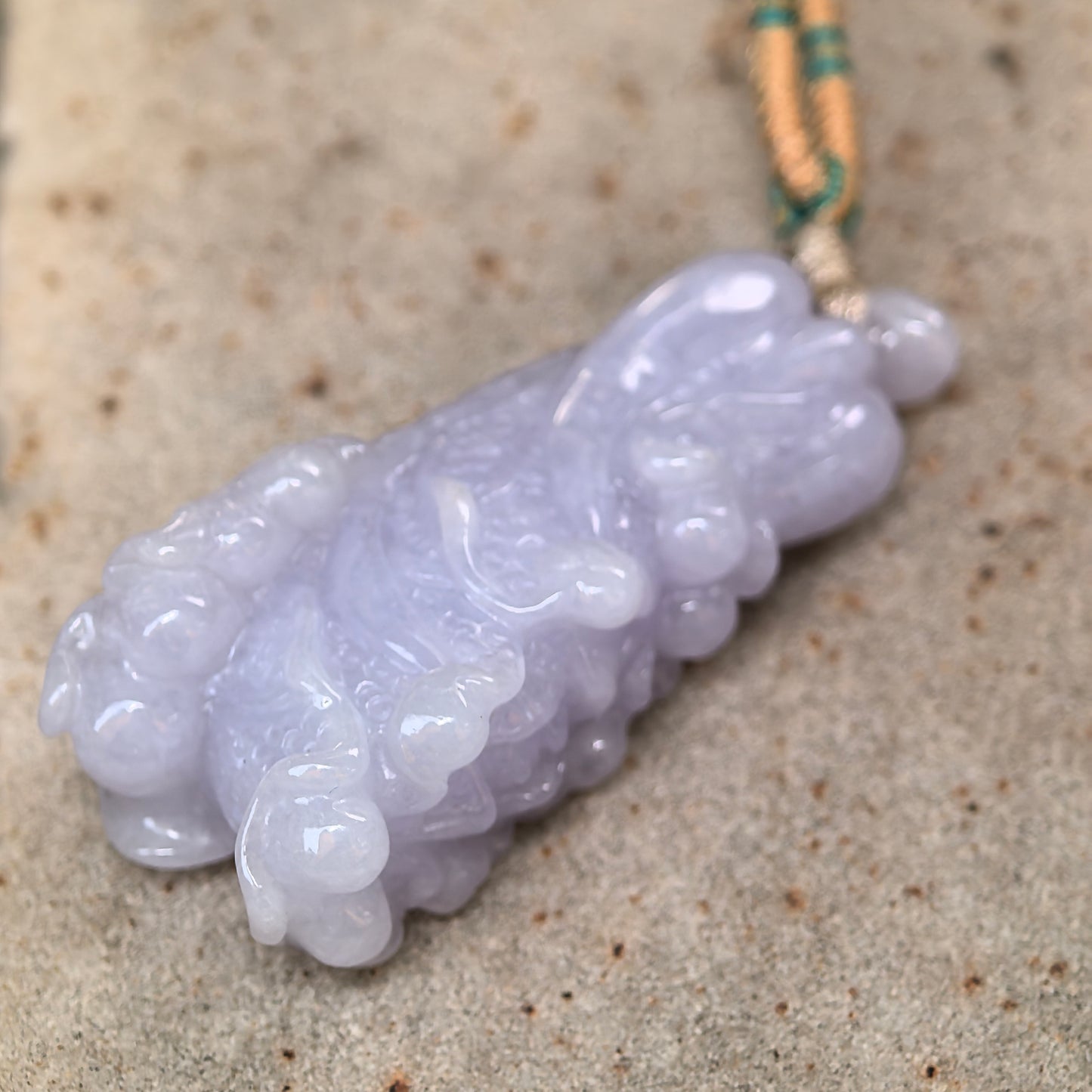 Natural Grade-A Jadeite Glutinous Icy Lavender Cabbage Pendant · Burmese Jade