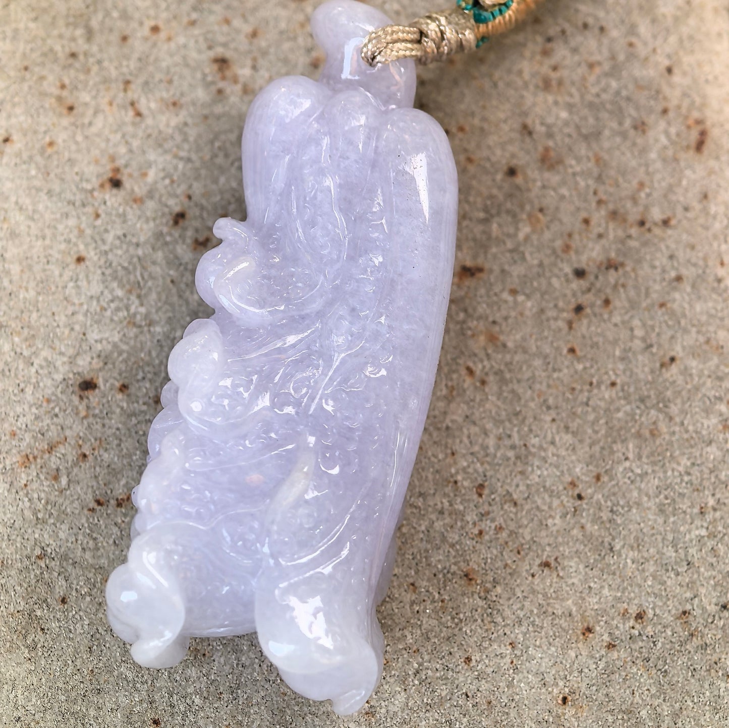 Natural Grade-A Jadeite Glutinous Icy Lavender Cabbage Pendant · Burmese Jade