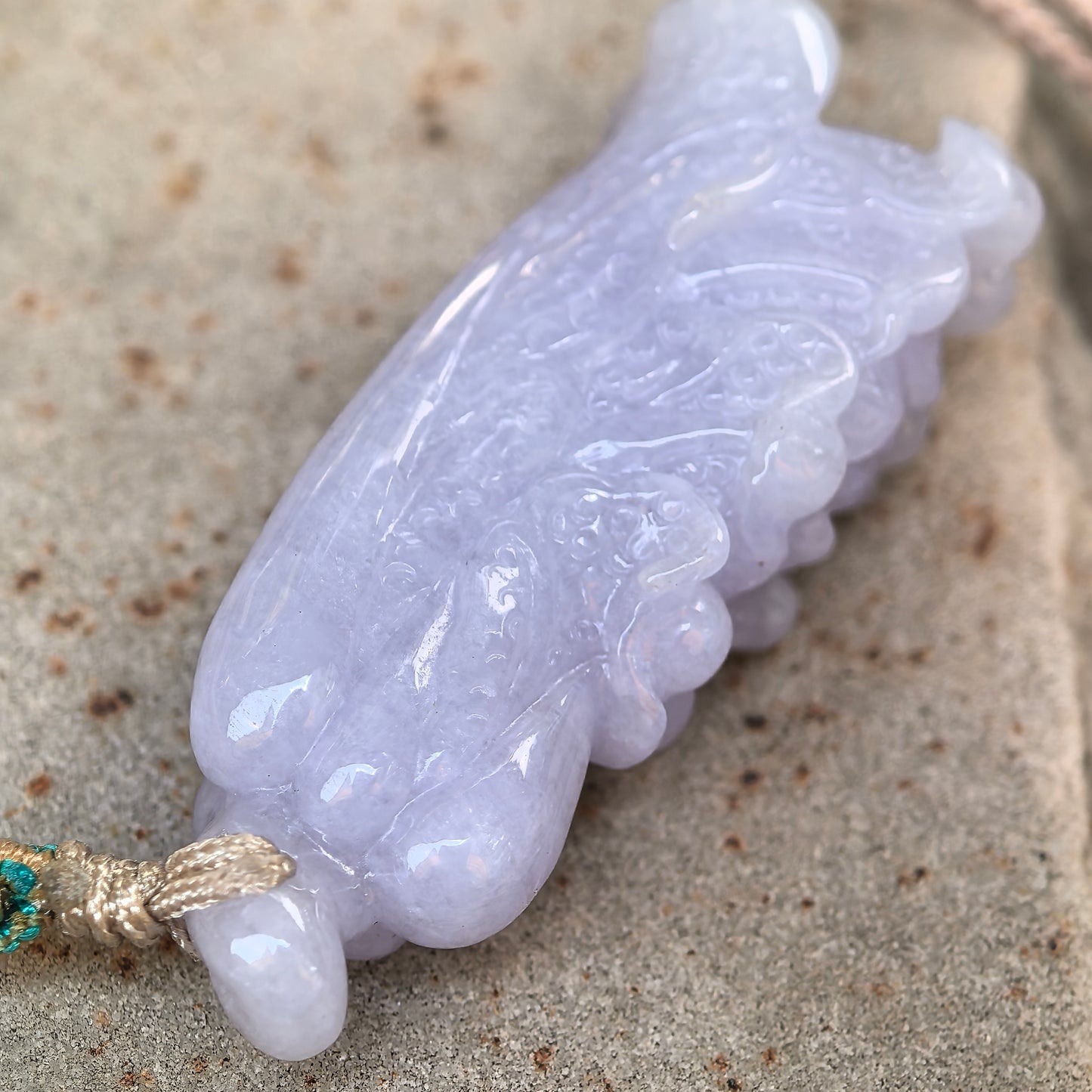 Natural Grade-A Jadeite Glutinous Icy Lavender Cabbage Pendant · Burmese Jade
