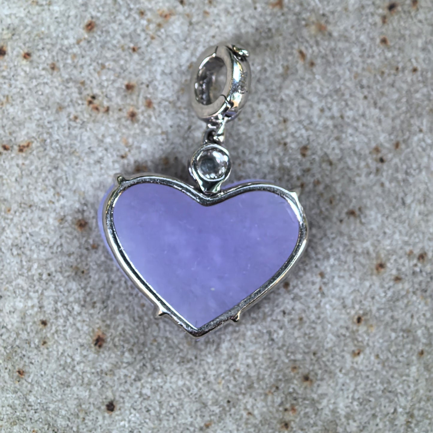Natural Grade-A Jadeite Icy Lavender Heart Pendant in 18K Gold · Burmese Jade
