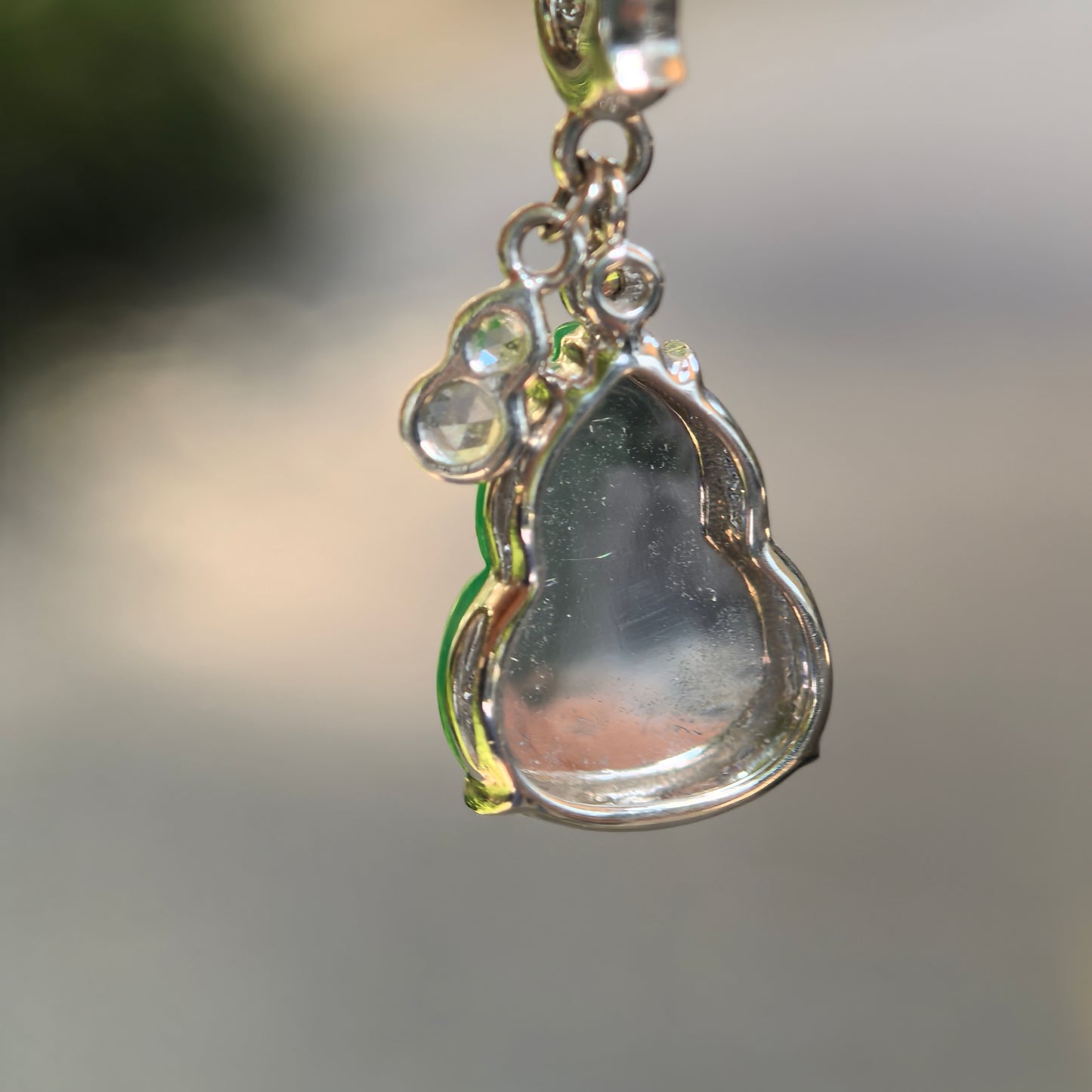 Natural Grade-A Jadeite Glutinous Icy Bright Green Gourd Pendant · Burmese Jade