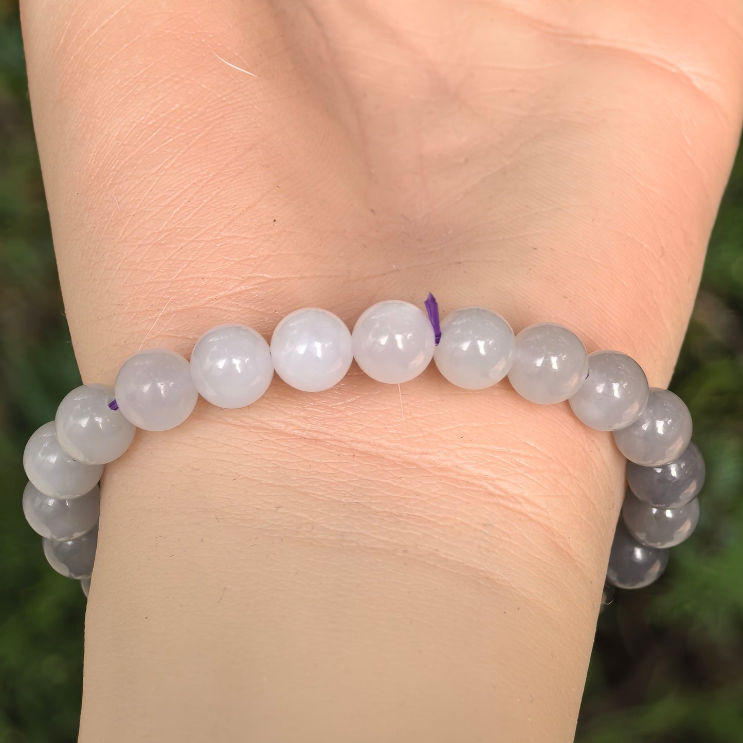 Natural Nephrite Gradient Bead Bracelet · Hetian Jade 8mm