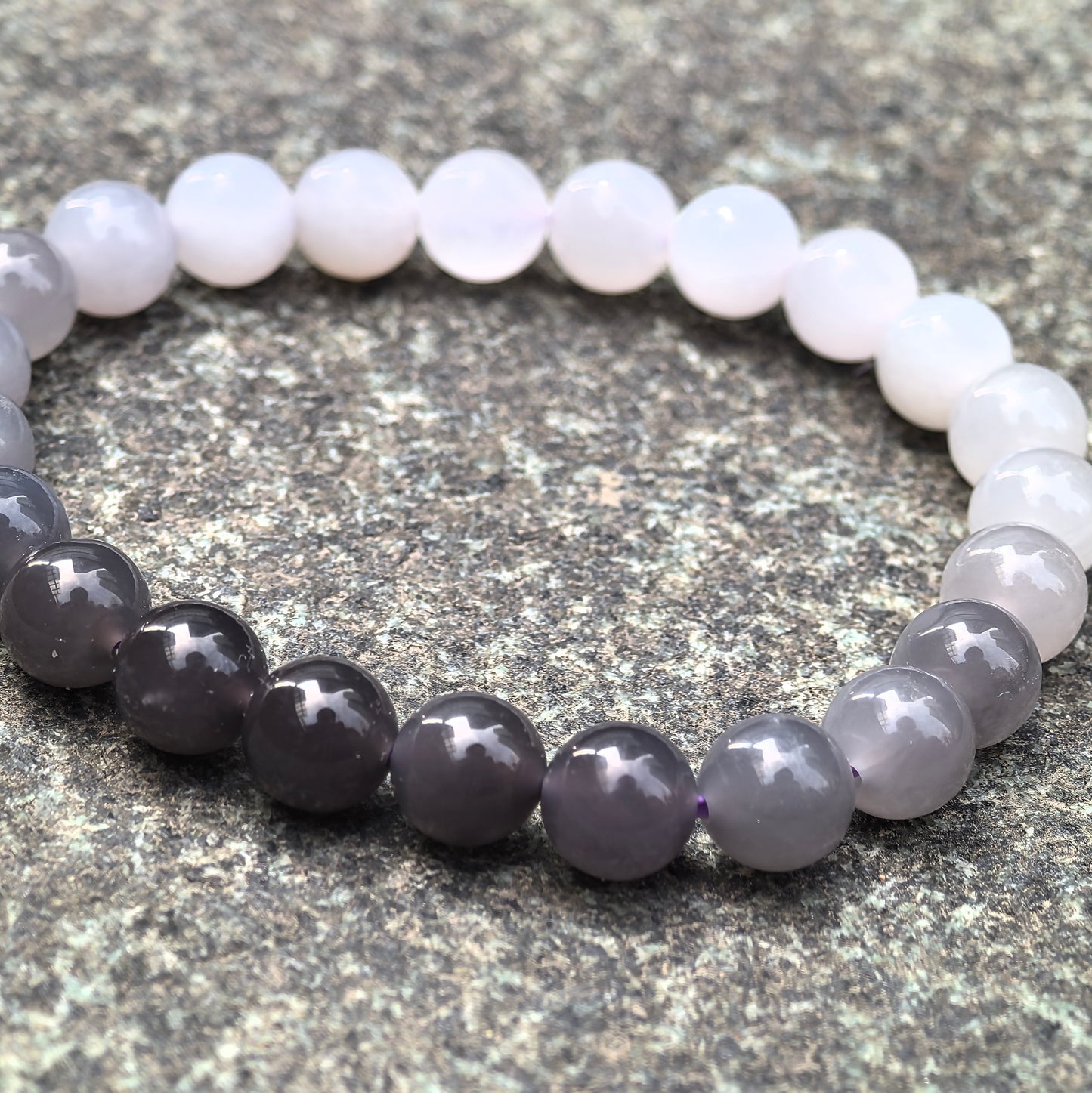 Natural Nephrite Gradient Bead Bracelet · Hetian Jade 8mm
