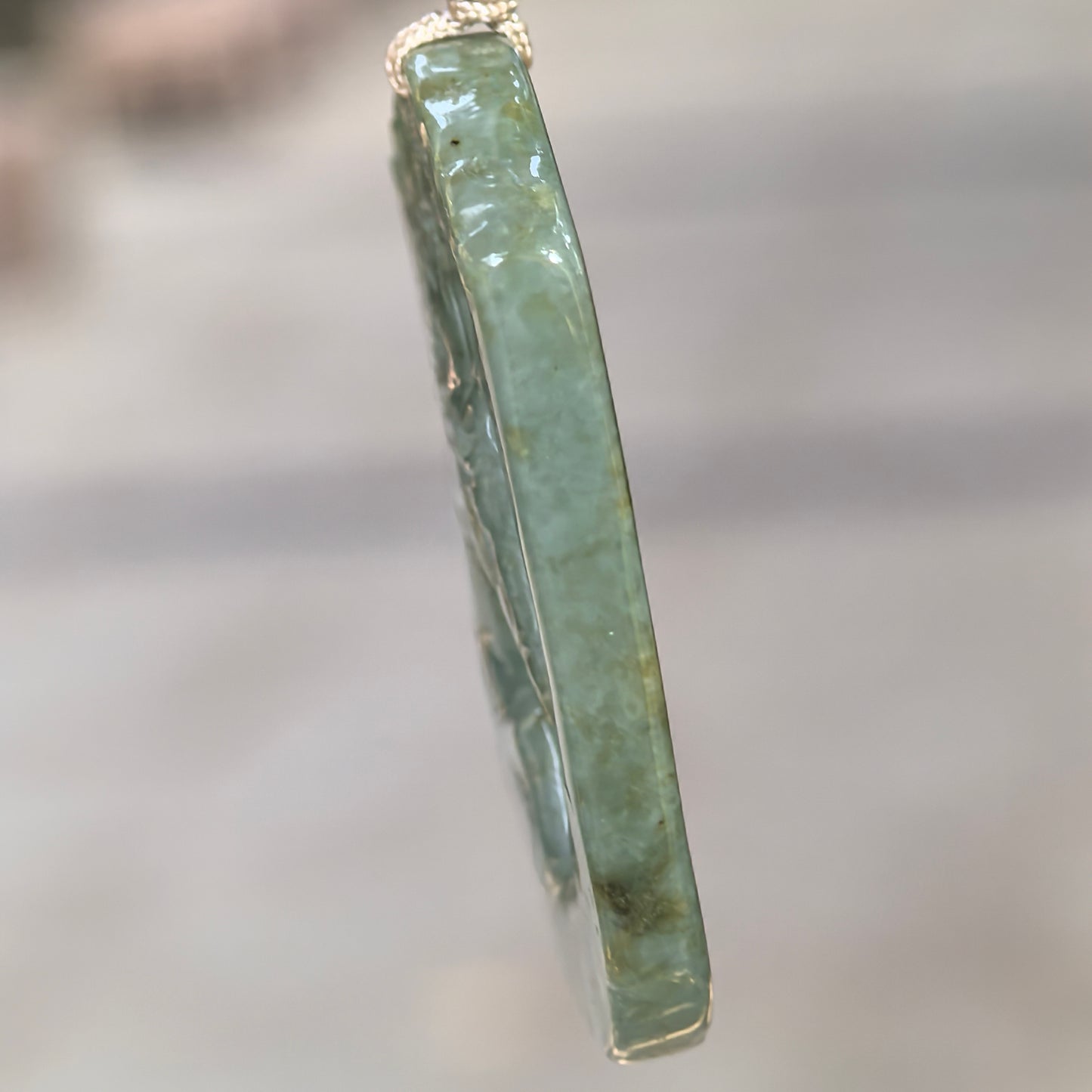 Natural Grade-A Glutinous Oily Green Jadeite Horse Plaque Pendant · Burmese Jade