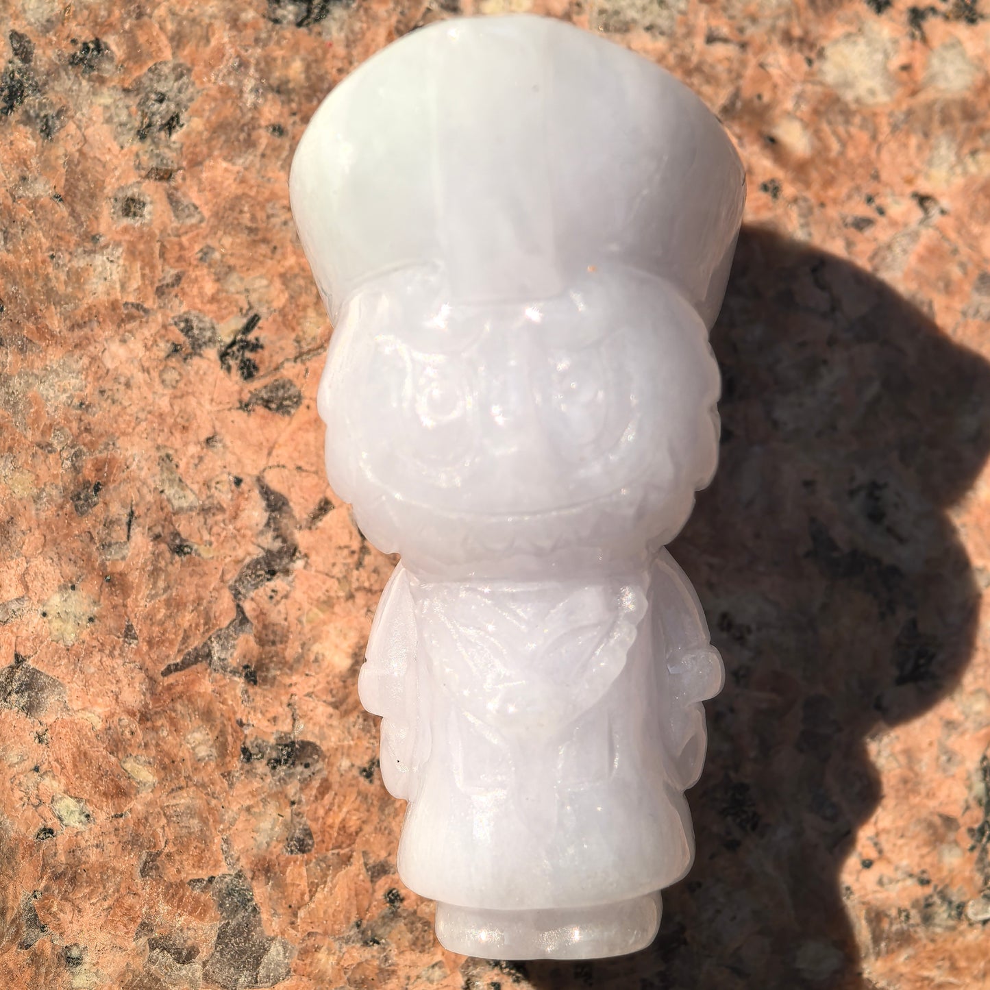 Natural Grade-A Glutinous White Jadeite Cute Zombie Figurine · Burmese Jade