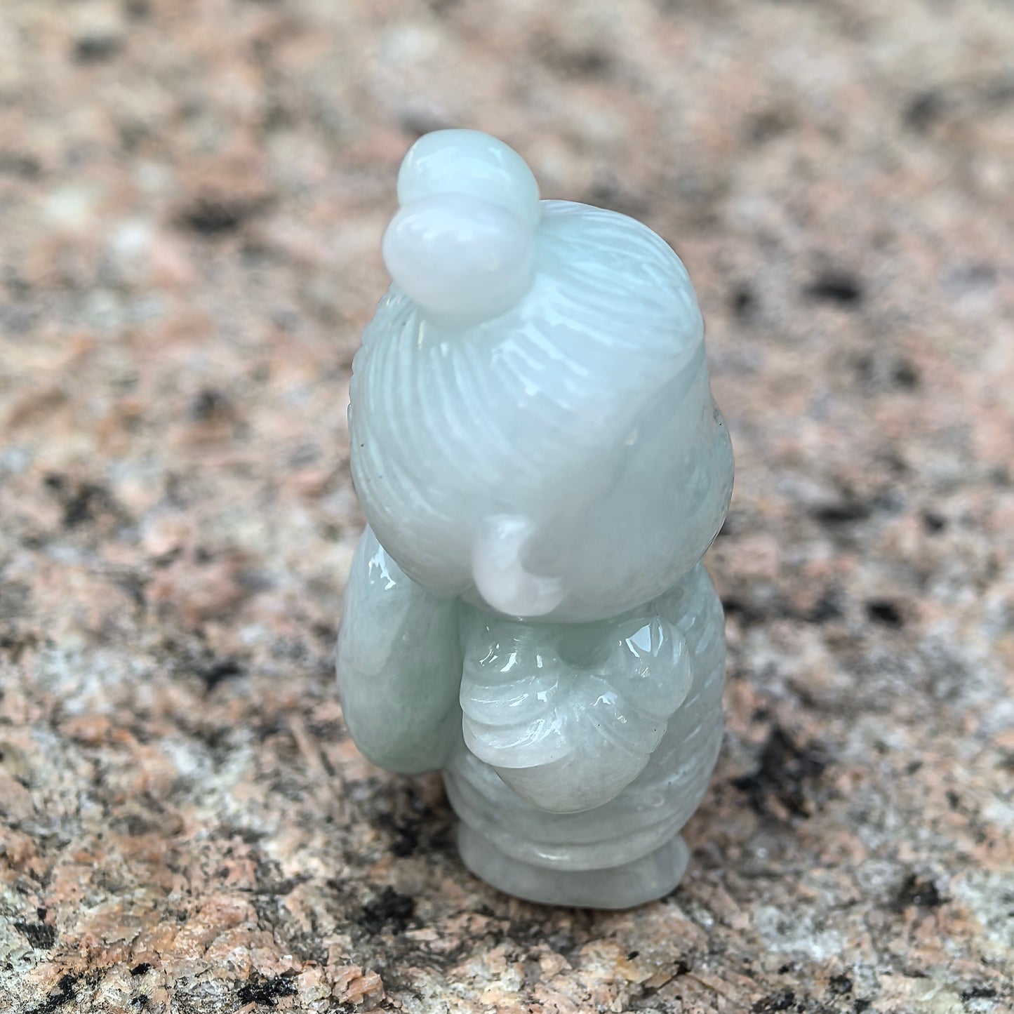 Natural Grade-A Glutinous Light Green Jadeite Cute Terracotta Warrior Figurine · Burmese Jade