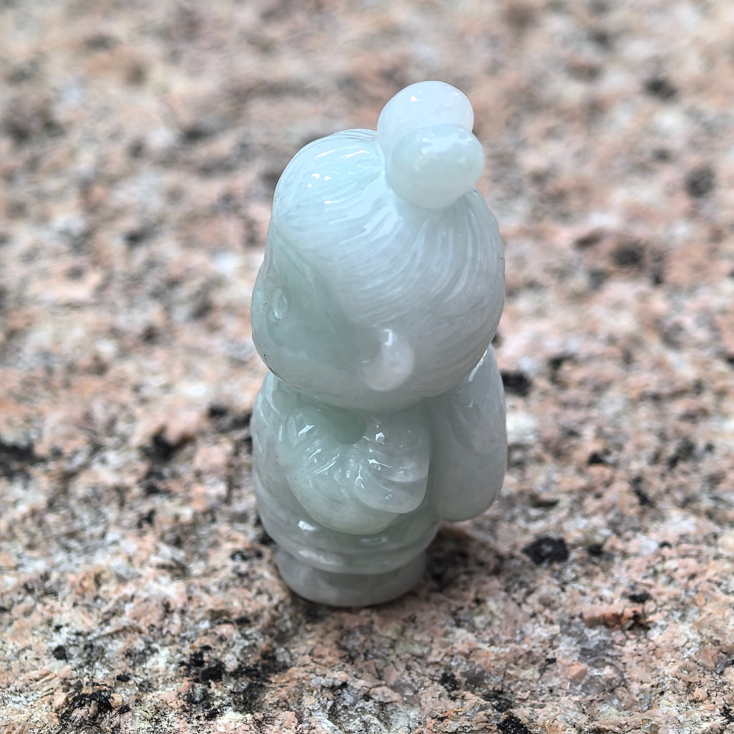 Natural Grade-A Glutinous Light Green Jadeite Cute Terracotta Warrior Figurine · Burmese Jade