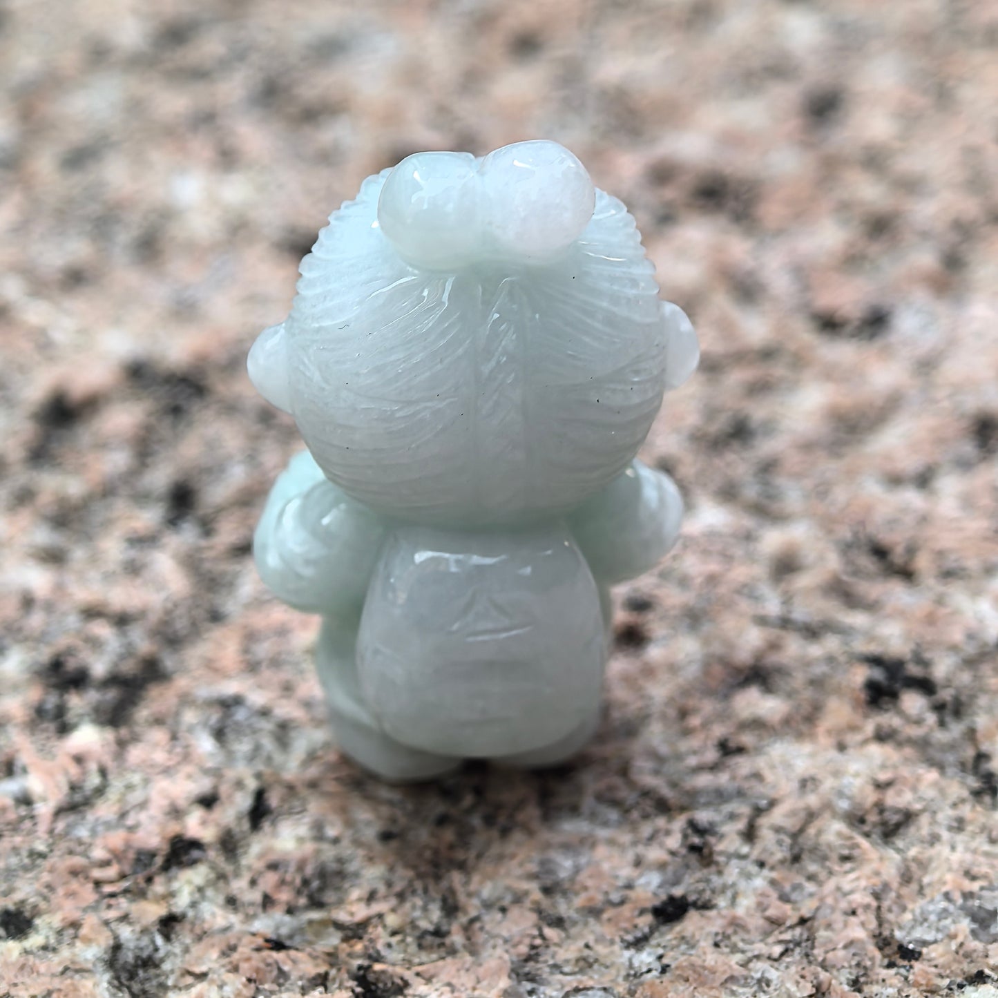 Natural Grade-A Glutinous Light Green Jadeite Cute Terracotta Warrior Figurine · Burmese Jade