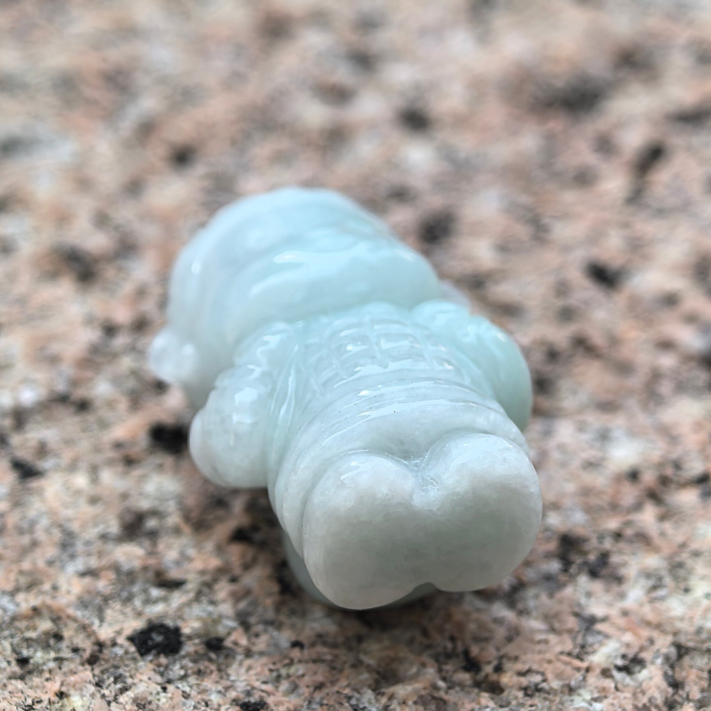 Natural Grade-A Glutinous Light Green Jadeite Cute Terracotta Warrior Figurine · Burmese Jade