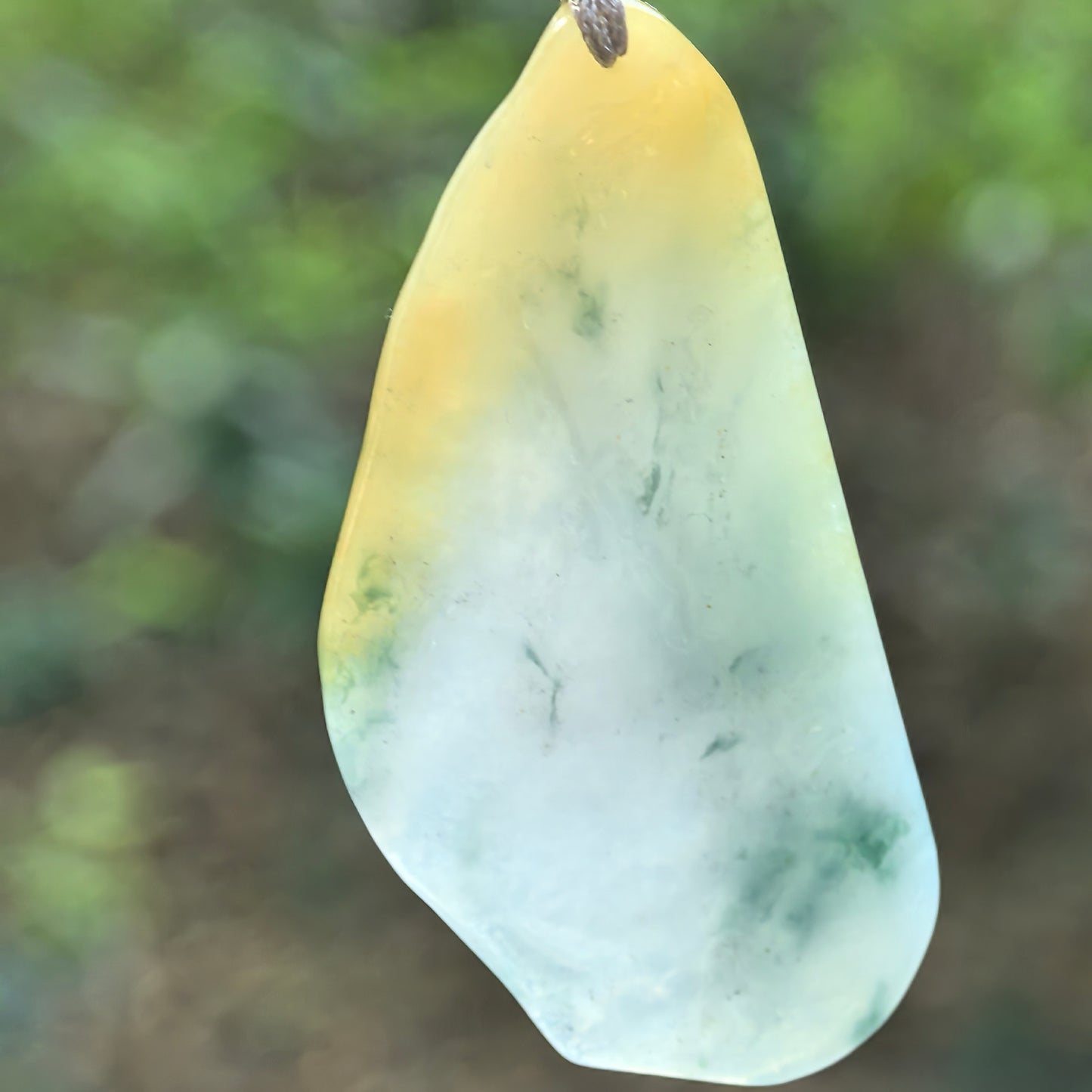 Natural Grade-A Jadeite Floral Garden Carved Pendant · Burmese Jade