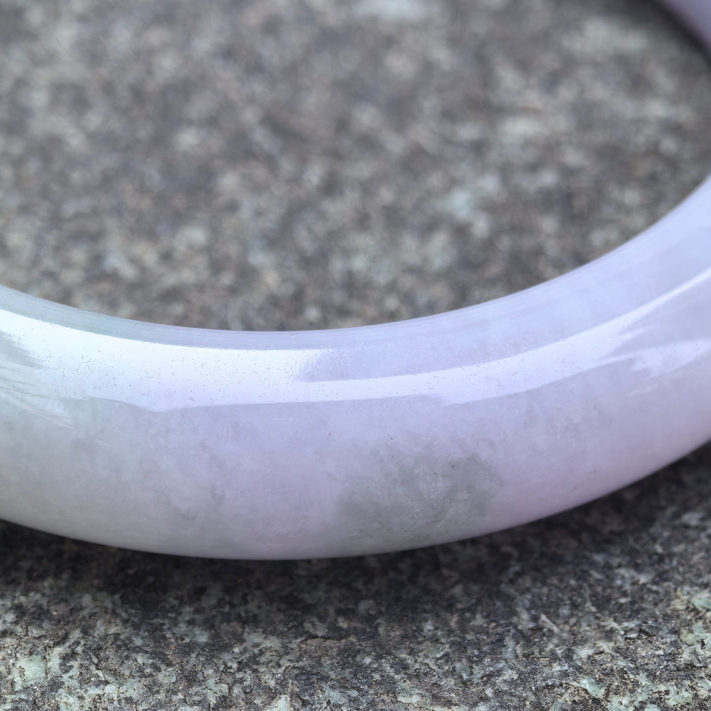 Natural Grade-A Jadeite Lavender & Green D-Shape Bangle · Burmese Jade 54.5mm