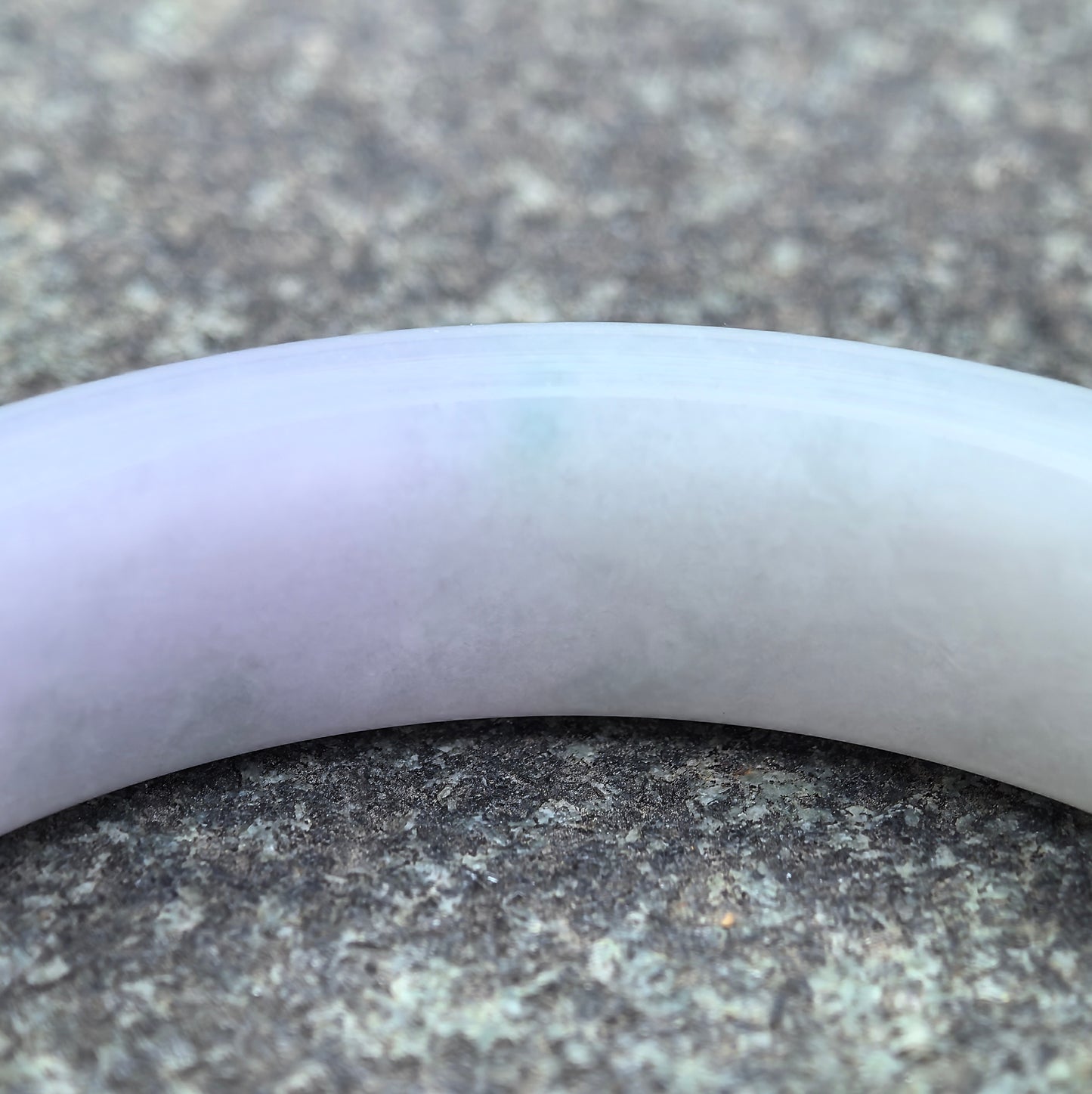 Natural Grade-A Jadeite Lavender & Green D-Shape Bangle · Burmese Jade 54.5mm