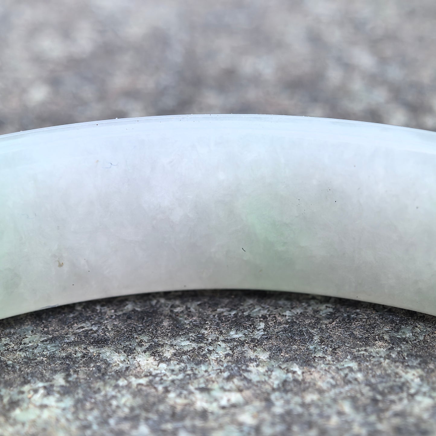 Natural Grade-A Jadeite Floating Green Oval Bangle · Burmese Jade 51mm