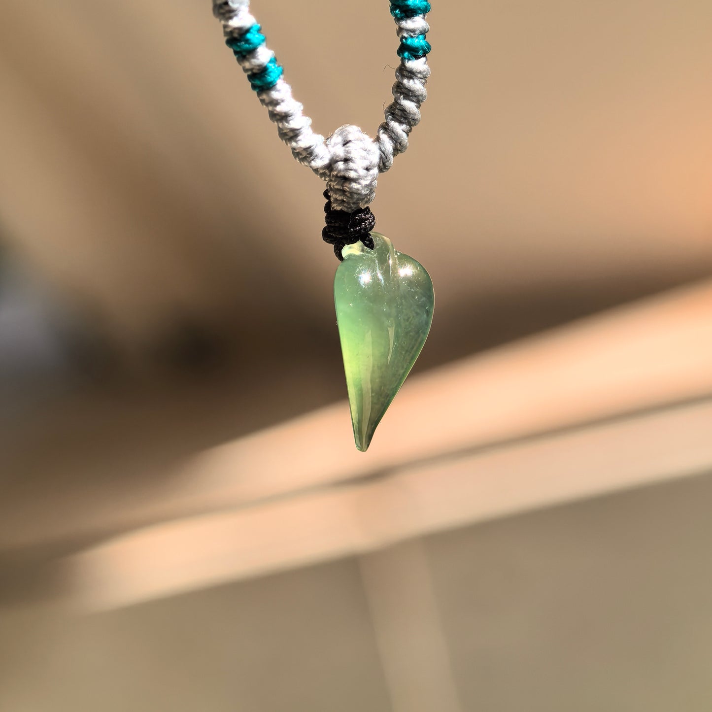 Natural Grade-A Icy Translucent Green Jadeite Bamboo Leaf Pendant · Burmese Jade