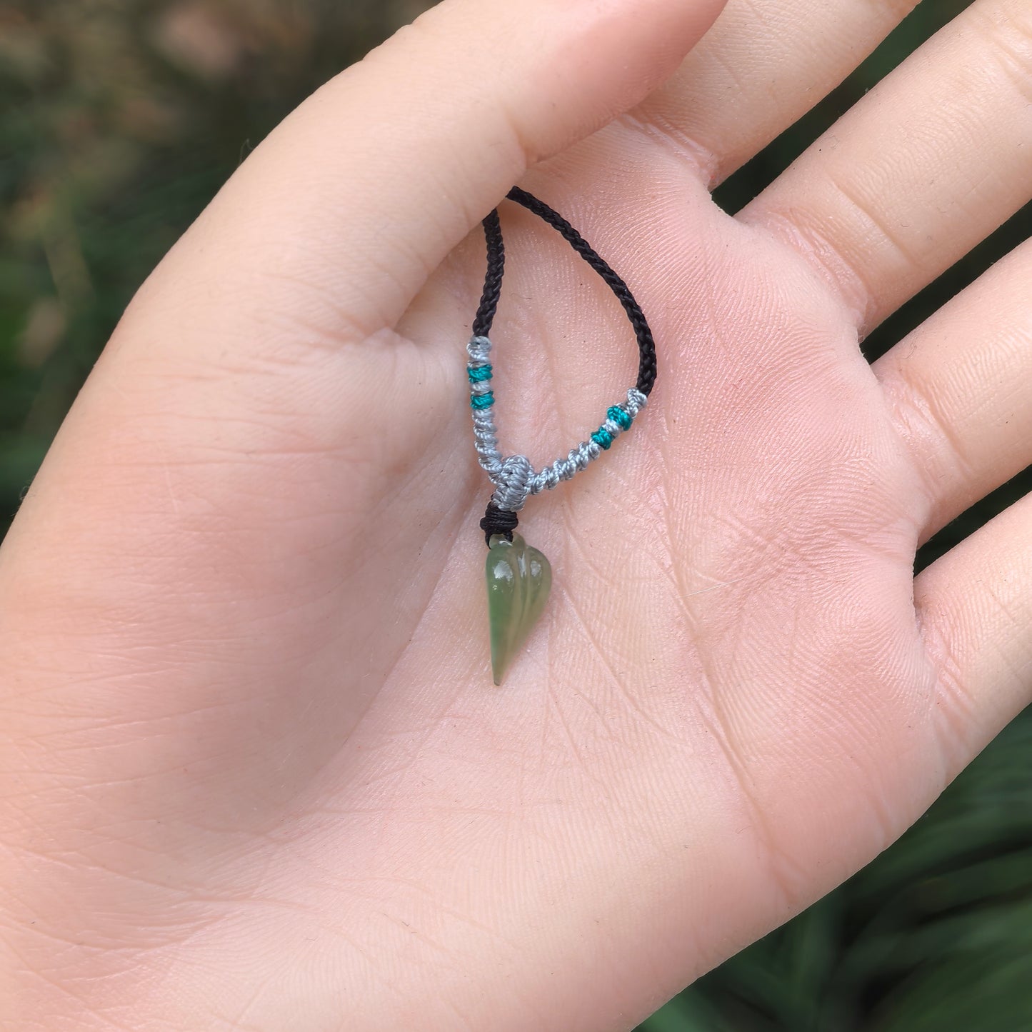 Natural Grade-A Icy Translucent Green Jadeite Bamboo Leaf Pendant · Burmese Jade
