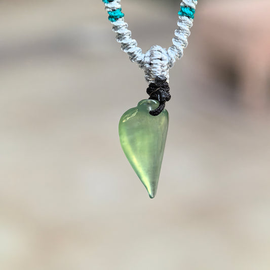 Natural Grade-A Icy Translucent Green Jadeite Bamboo Leaf Pendant · Burmese Jade