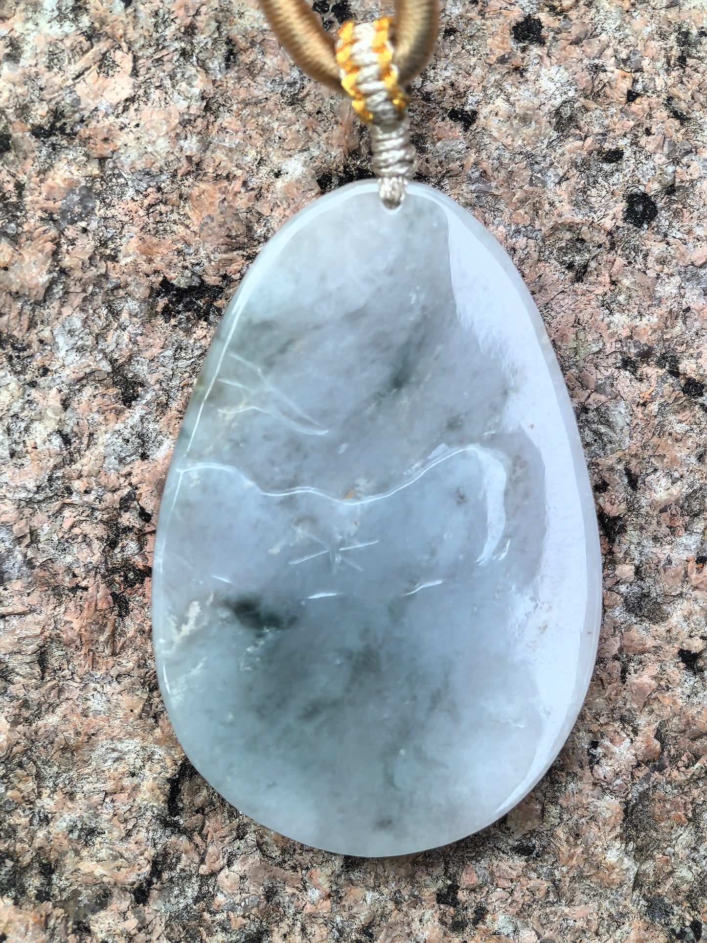 Natural Grade-A Glutinous Jadeite Blue Blossom Garden Pendant · Burmese Jade