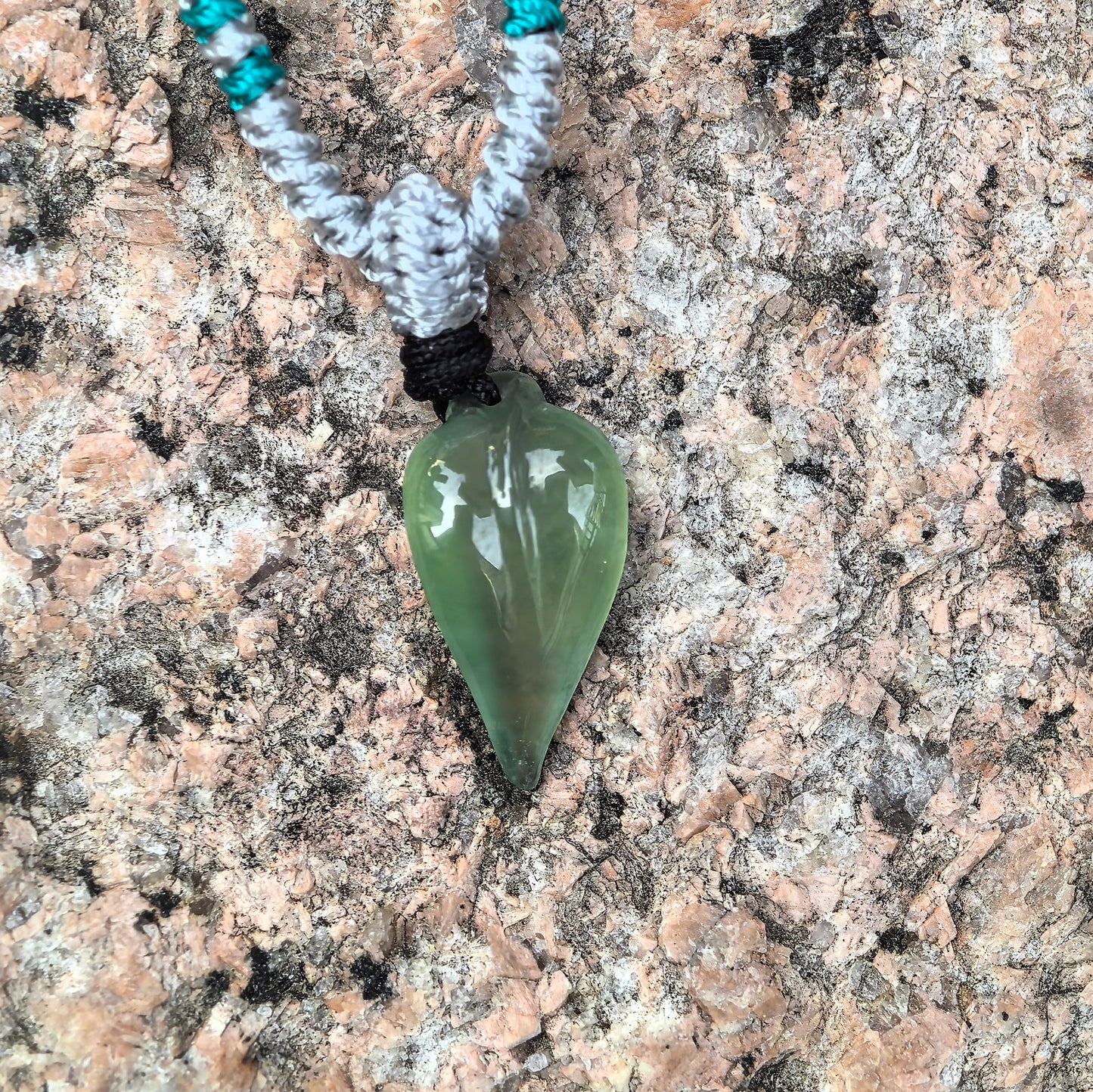 Natural Grade-A Icy Translucent Green Jadeite Bamboo Leaf Pendant · Burmese Jade