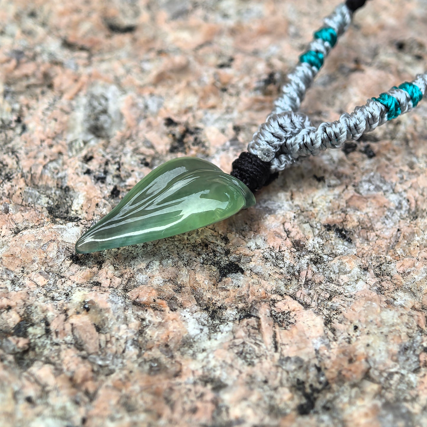 Natural Grade-A Icy Translucent Green Jadeite Bamboo Leaf Pendant · Burmese Jade
