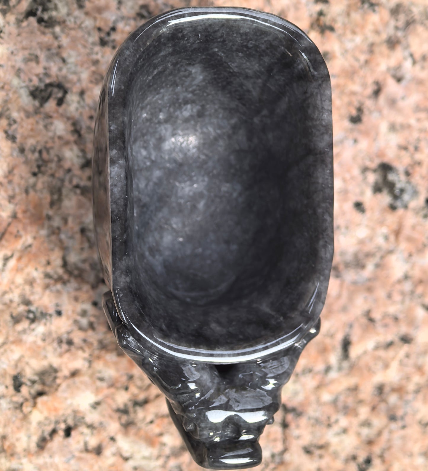 Natural Grade-A Glutinous Black Jadeite Dragon Cup · Burmese Jade