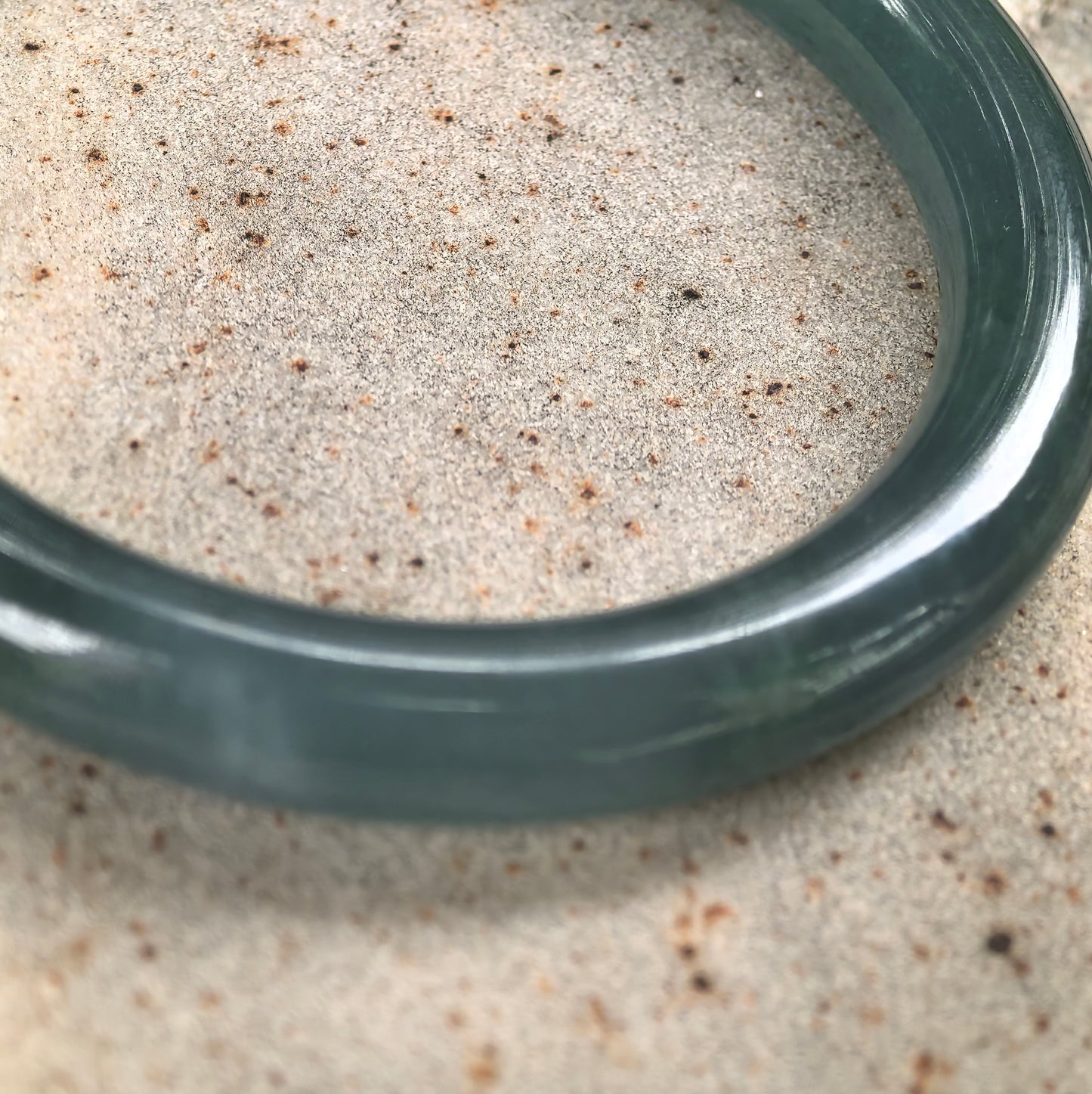 Natural Grade-A Guatemalan Teal Blue Jadeite Round Bangle 51mm