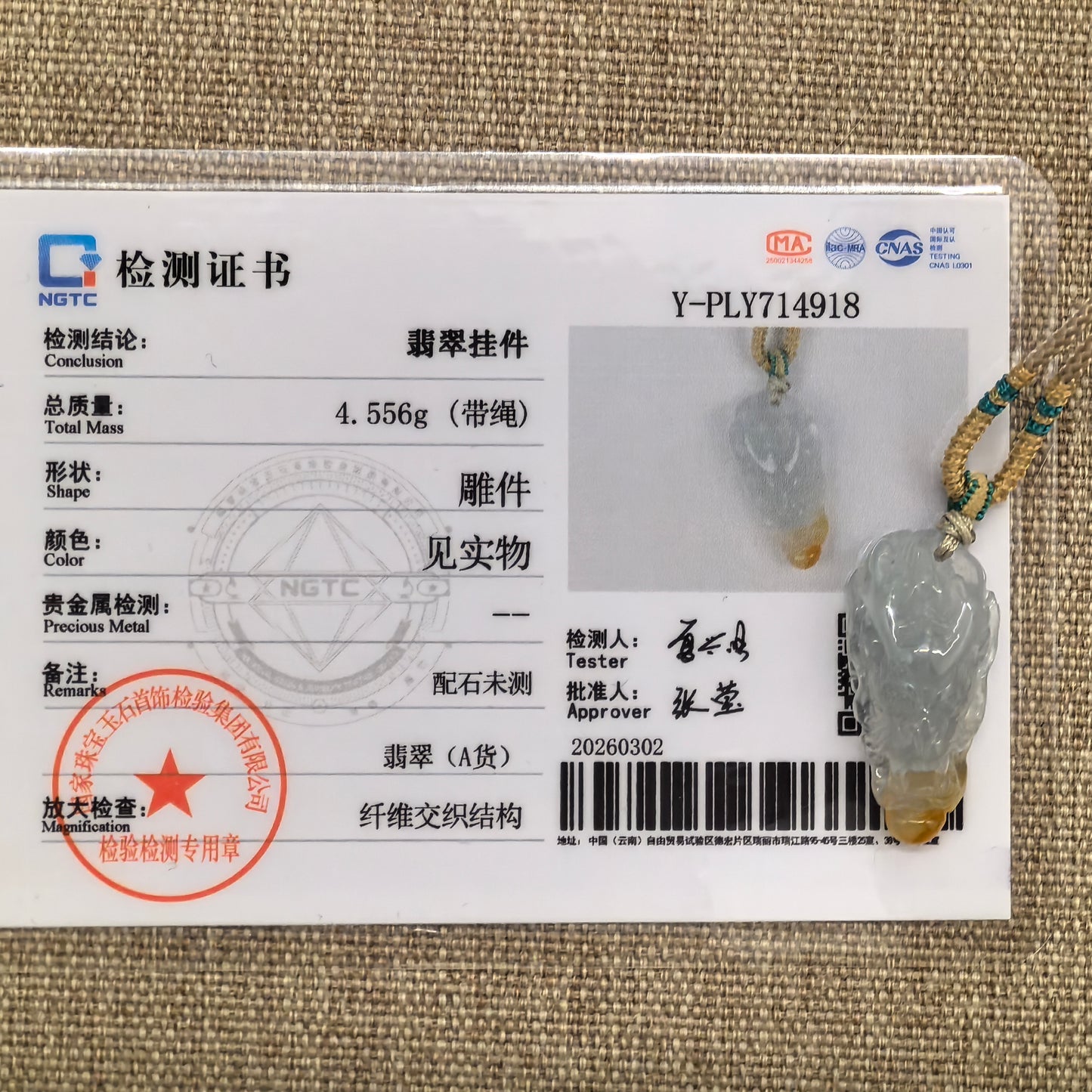 Natural Grade-A Jadeite Icy Yellow Dragon Head Pendant · Burmese Jade