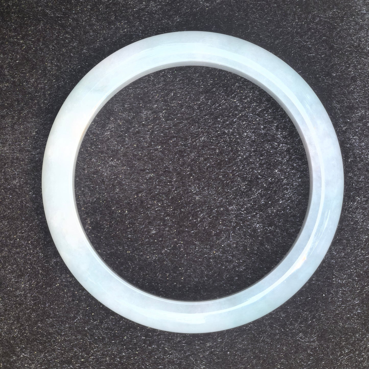 Natural Grade-A Fine Glutinous D-shaped Jadeite Bangle · Burmese Jade 66mm