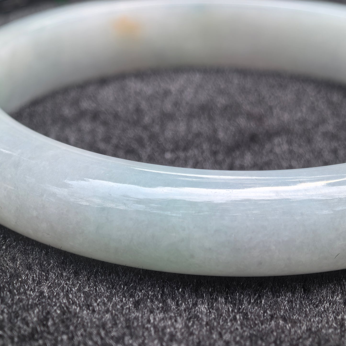 Natural Grade-A Fine Glutinous D-shaped Jadeite Bangle · Burmese Jade 66mm