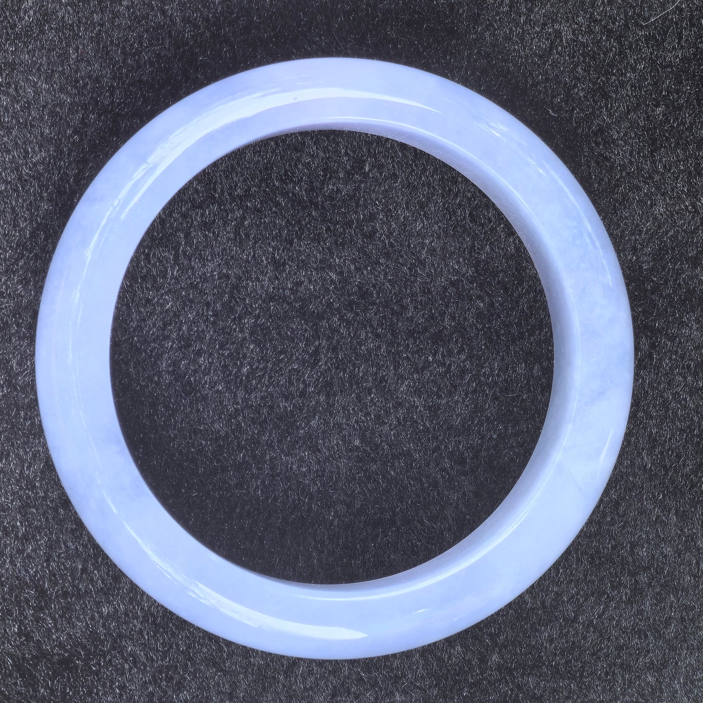 Natural Grade-A Glutinous Lavender-blue Jadeite D-Shape Bangle · Burmese Jade 56mm