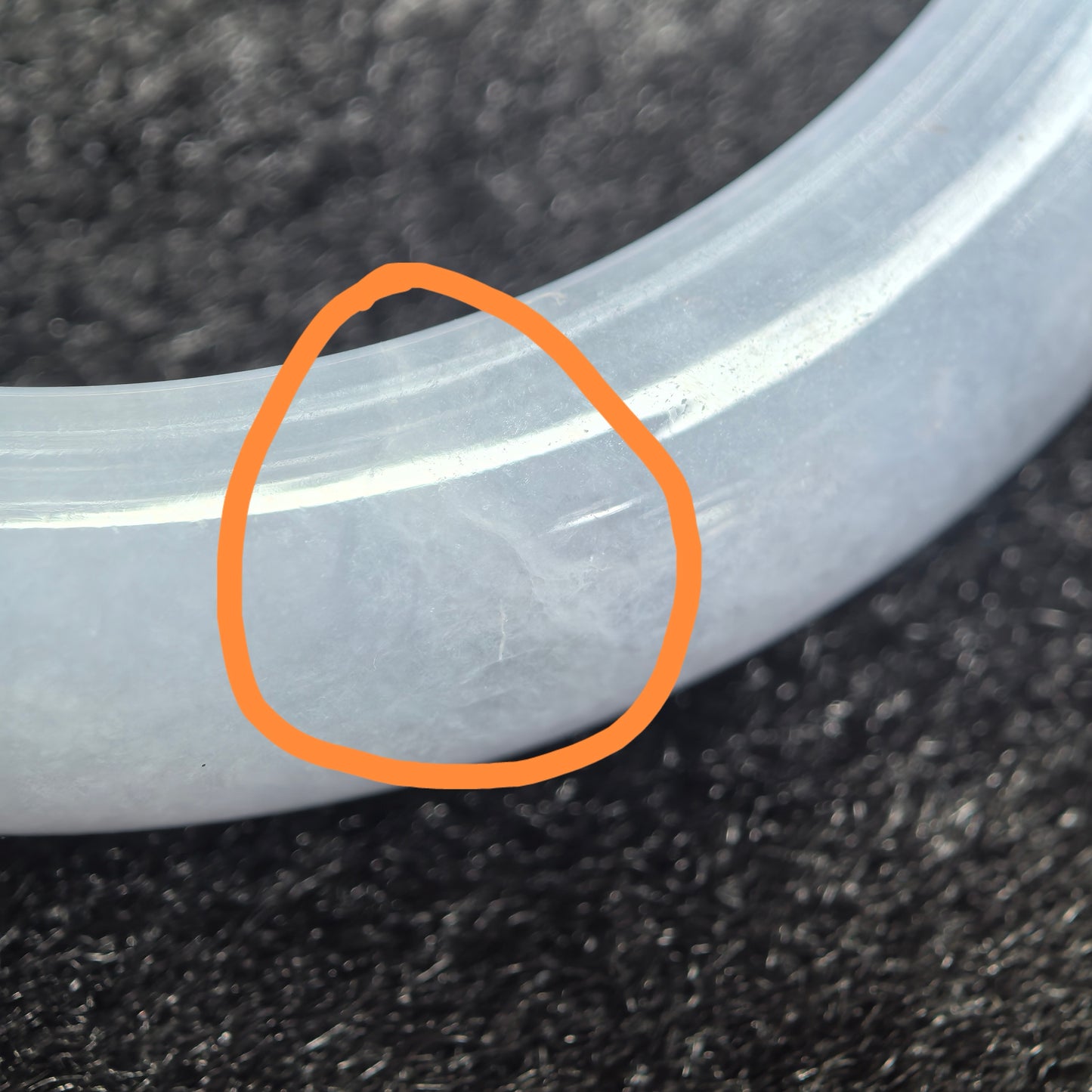 Natural Grade-A Glutinous Lavender-blue Jadeite D-Shape Bangle · Burmese Jade 56mm