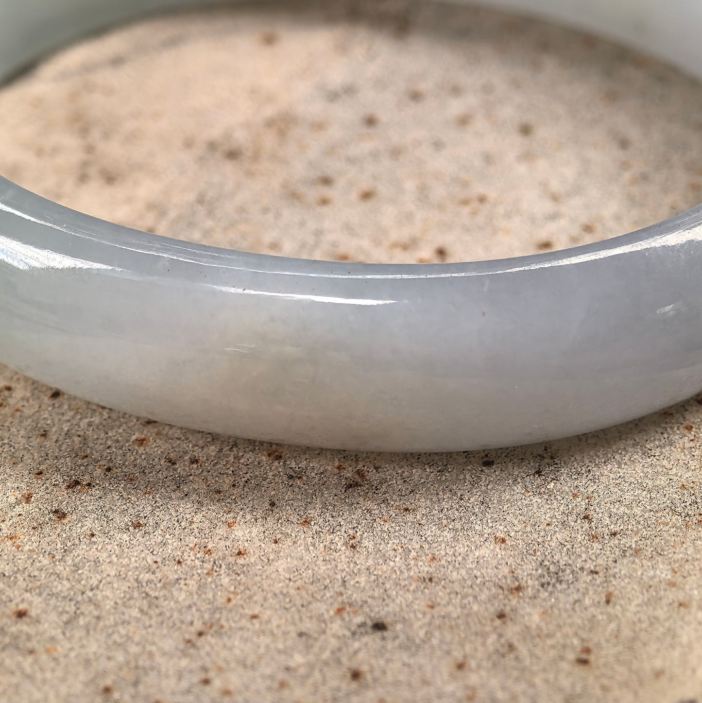 Natural Grade-A Glutinous Icy Light Green Oval Jadeite Bangle · Burmese Jade 51mm