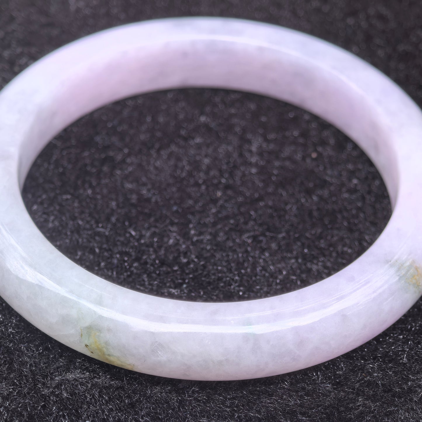 Natural Grade-A Glutinous Light Lavender Jadeite D-shape Bangle · Burmese Jade 54mm