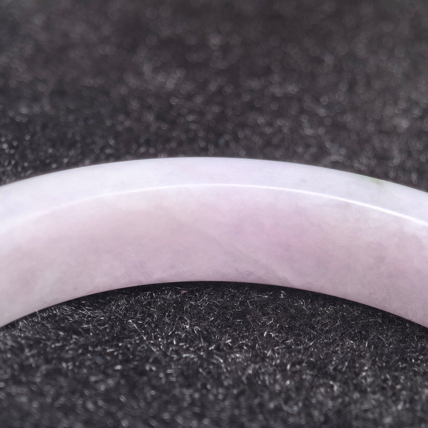 Natural Grade-A Glutinous Light Lavender Jadeite D-shape Bangle · Burmese Jade 54mm