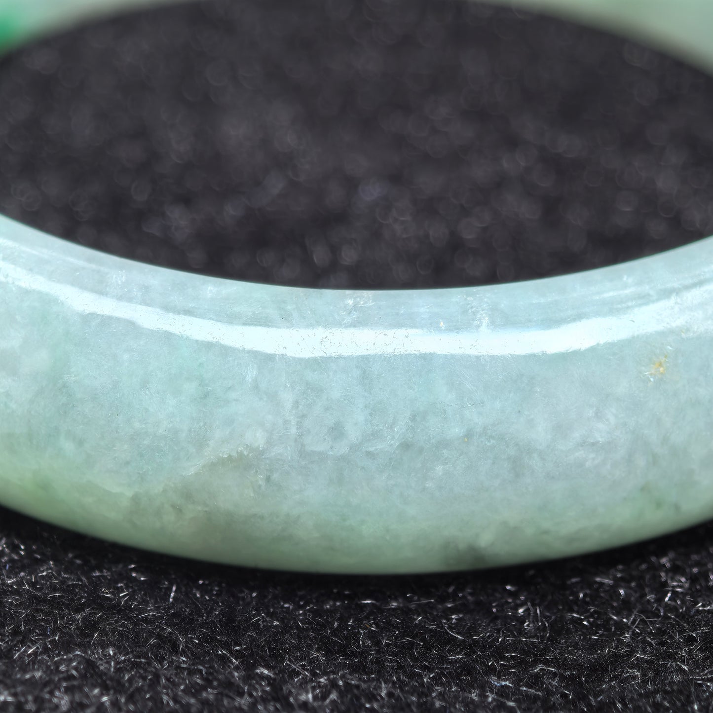 Natural Grade-A Glutinous Light Green with Blue Floating Flowers Jadeite D-Shape Bangle ·Burmese Jade 56mm