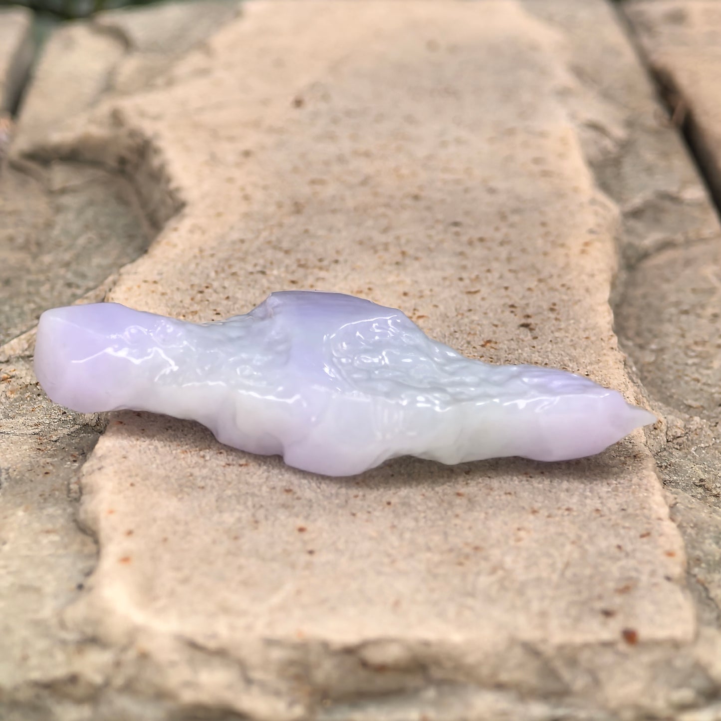 Natural Grade-A Jadeite Rough Piece for Pendant Carving · Burmese Jade