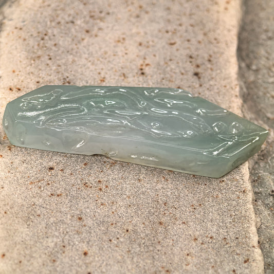 Natural Grade-A Jadeite Rough Piece for Pendant Carving · Burmese Jade