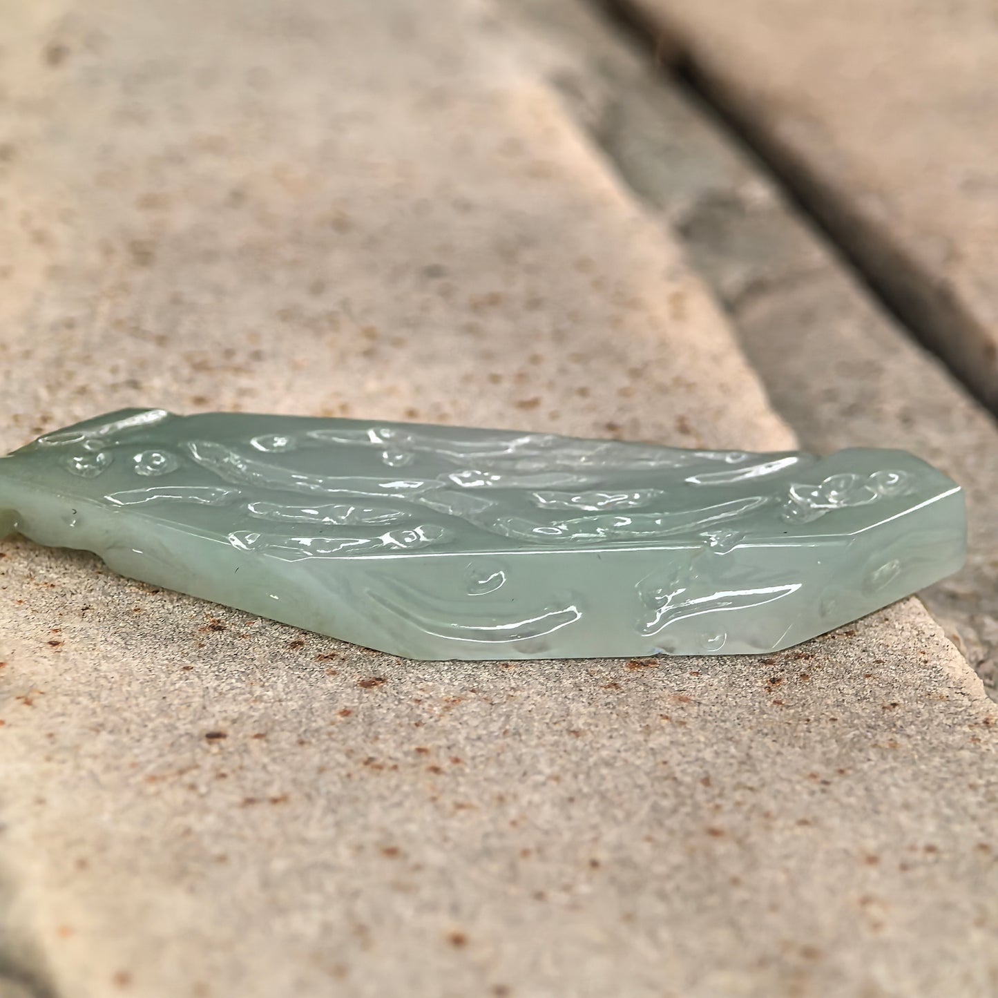 Natural Grade-A Jadeite Rough Piece for Pendant Carving · Burmese Jade