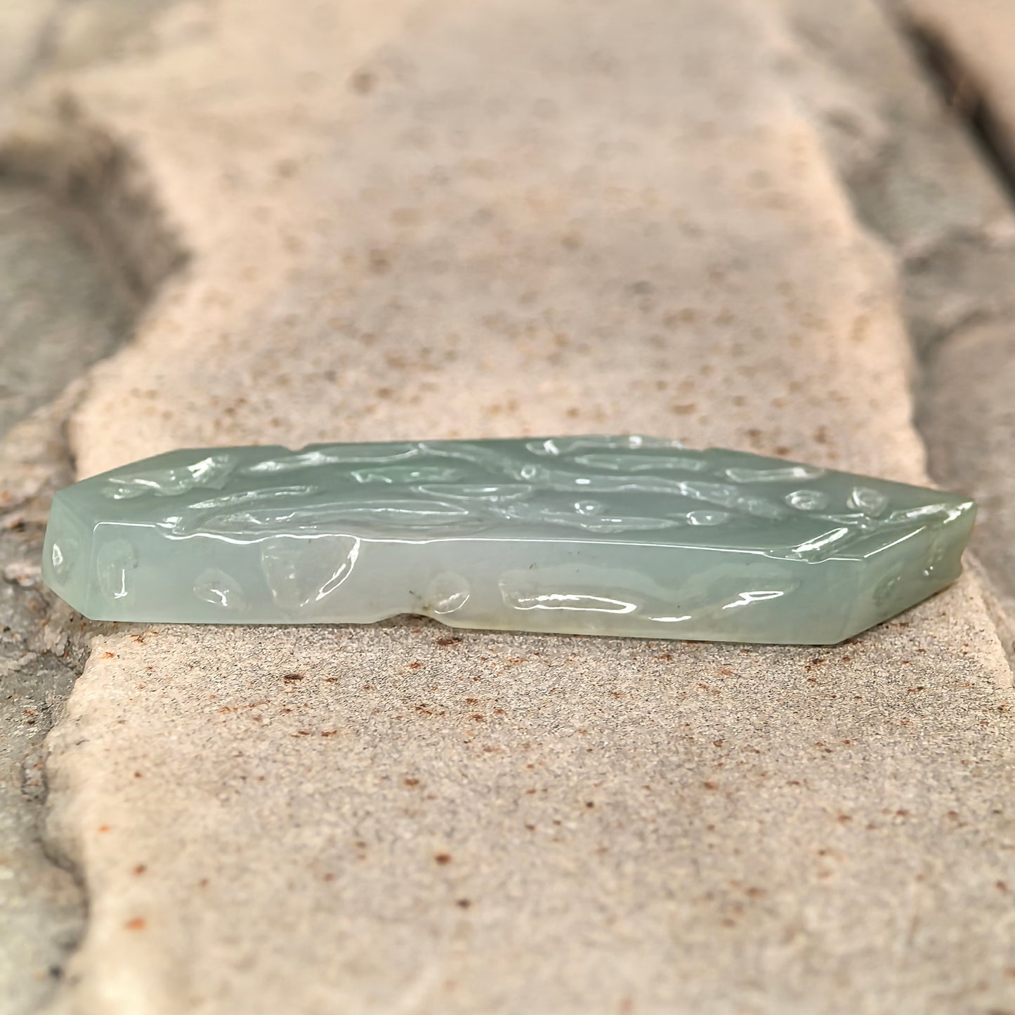 Natural Grade-A Jadeite Rough Piece for Pendant Carving · Burmese Jade