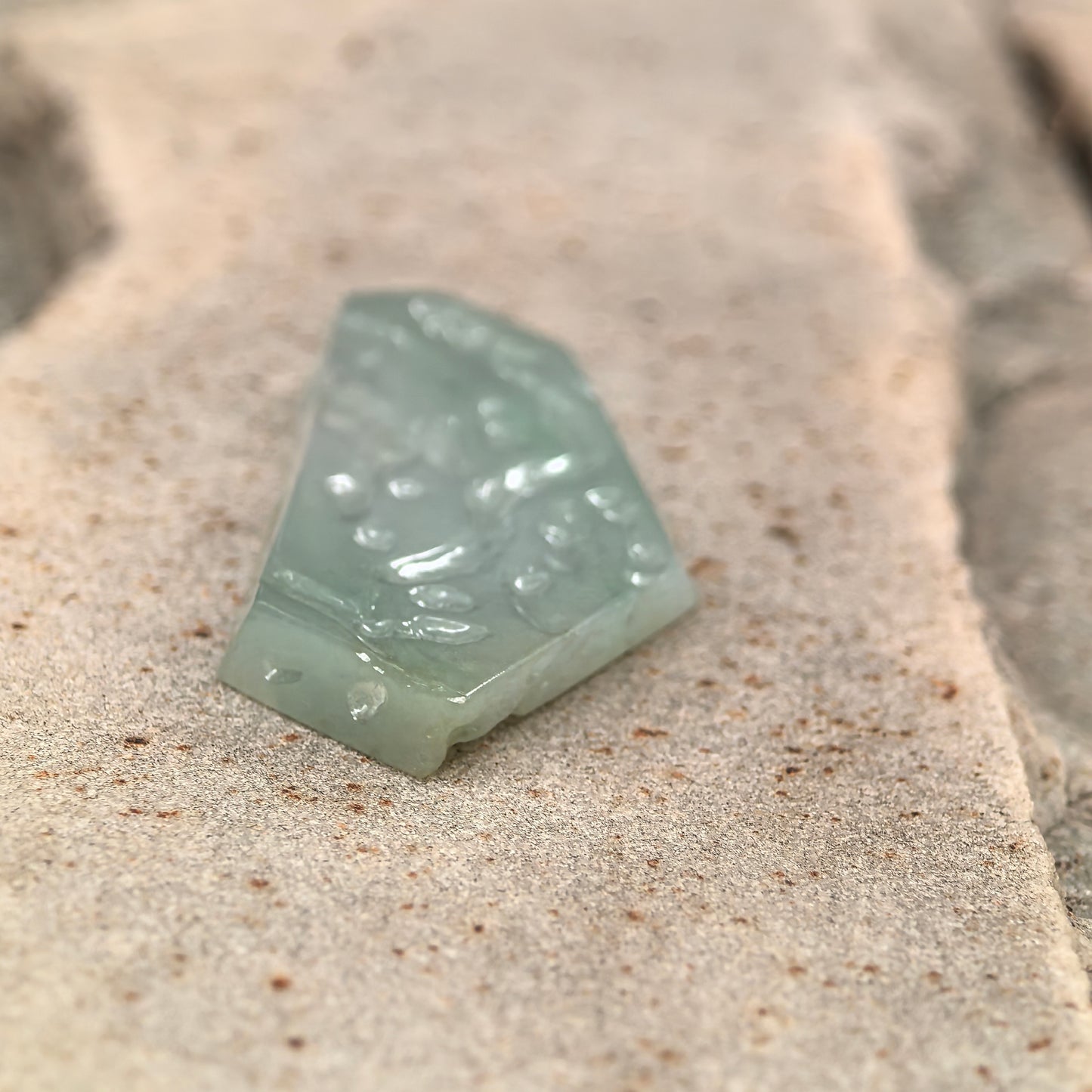 Natural Grade-A Jadeite Rough Piece for Pendant Carving · Burmese Jade