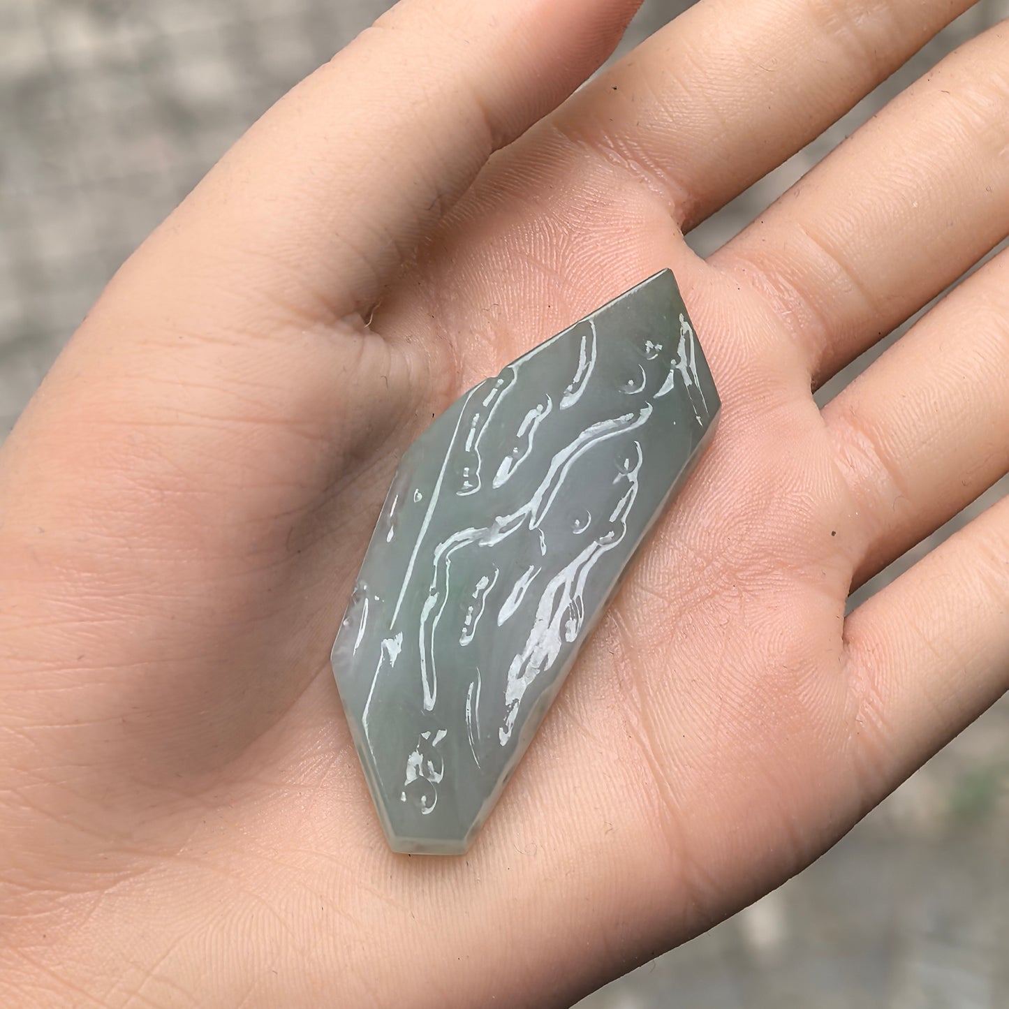 Natural Grade-A Jadeite Rough Piece for Pendant Carving · Burmese Jade