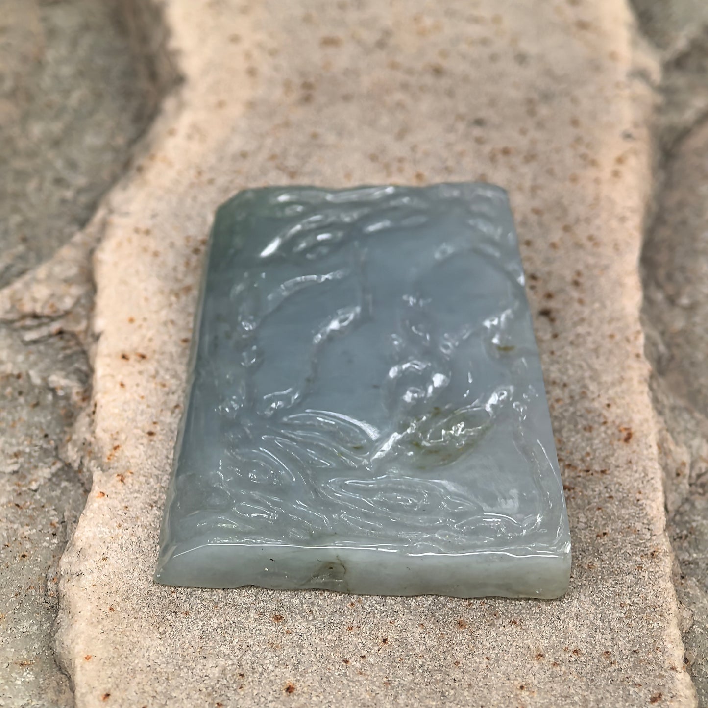 Natural Grade-A Jadeite Rough Piece for Pendant Carving · Burmese Jade